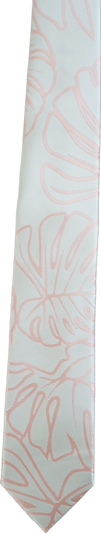 Monstera Light Green/Coral Modern Necktie