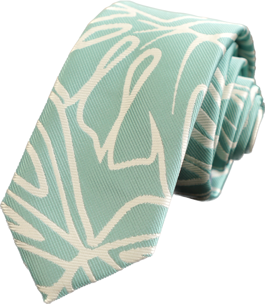 Monstera Seafoam Slim Necktie