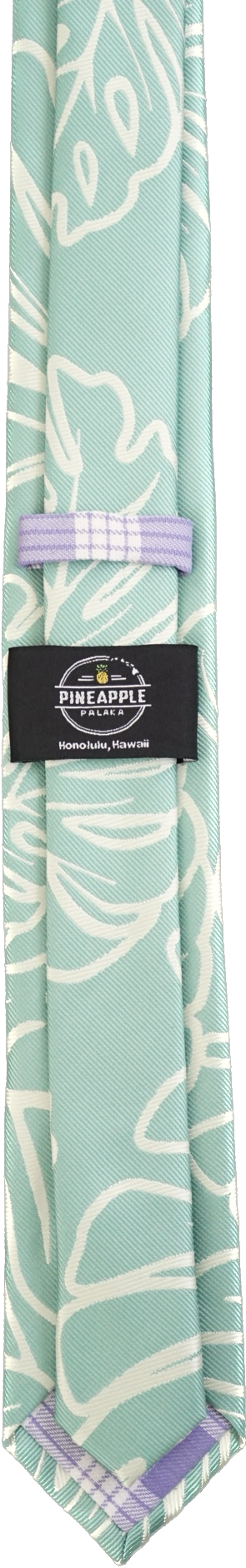 Monstera Seafoam Slim Necktie