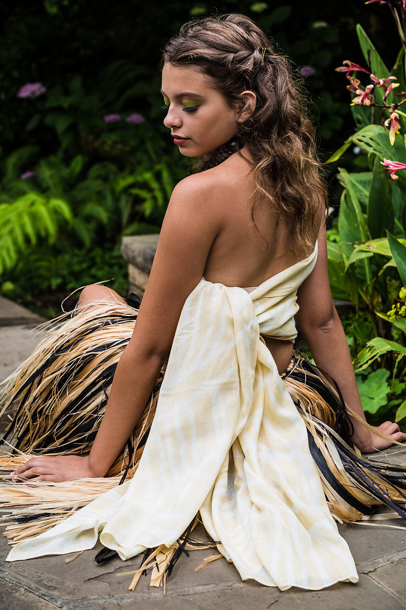 Mai'a White/Pineapple Yellow Women's Scarf