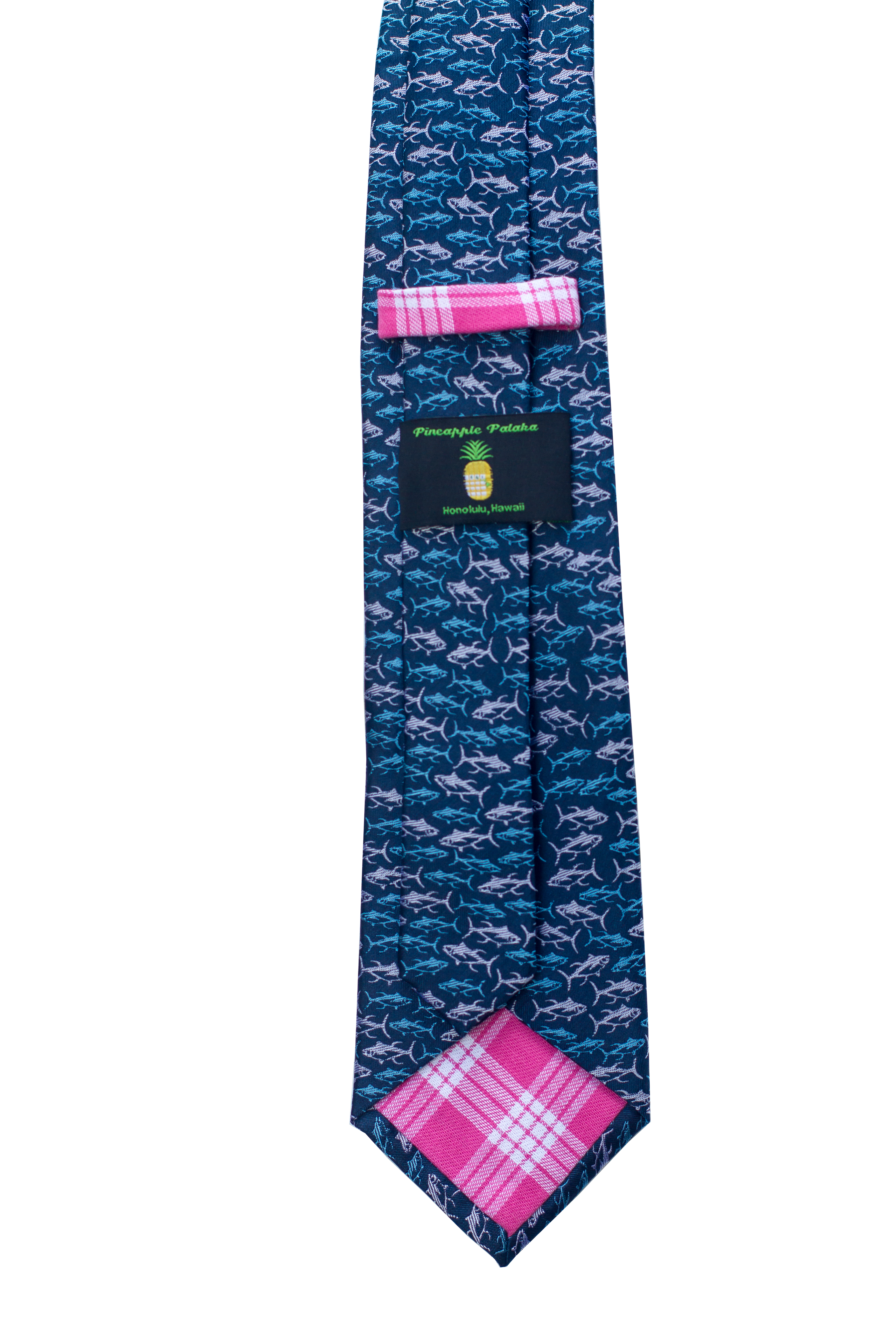 Ahi Blue Modern Silk Necktie
