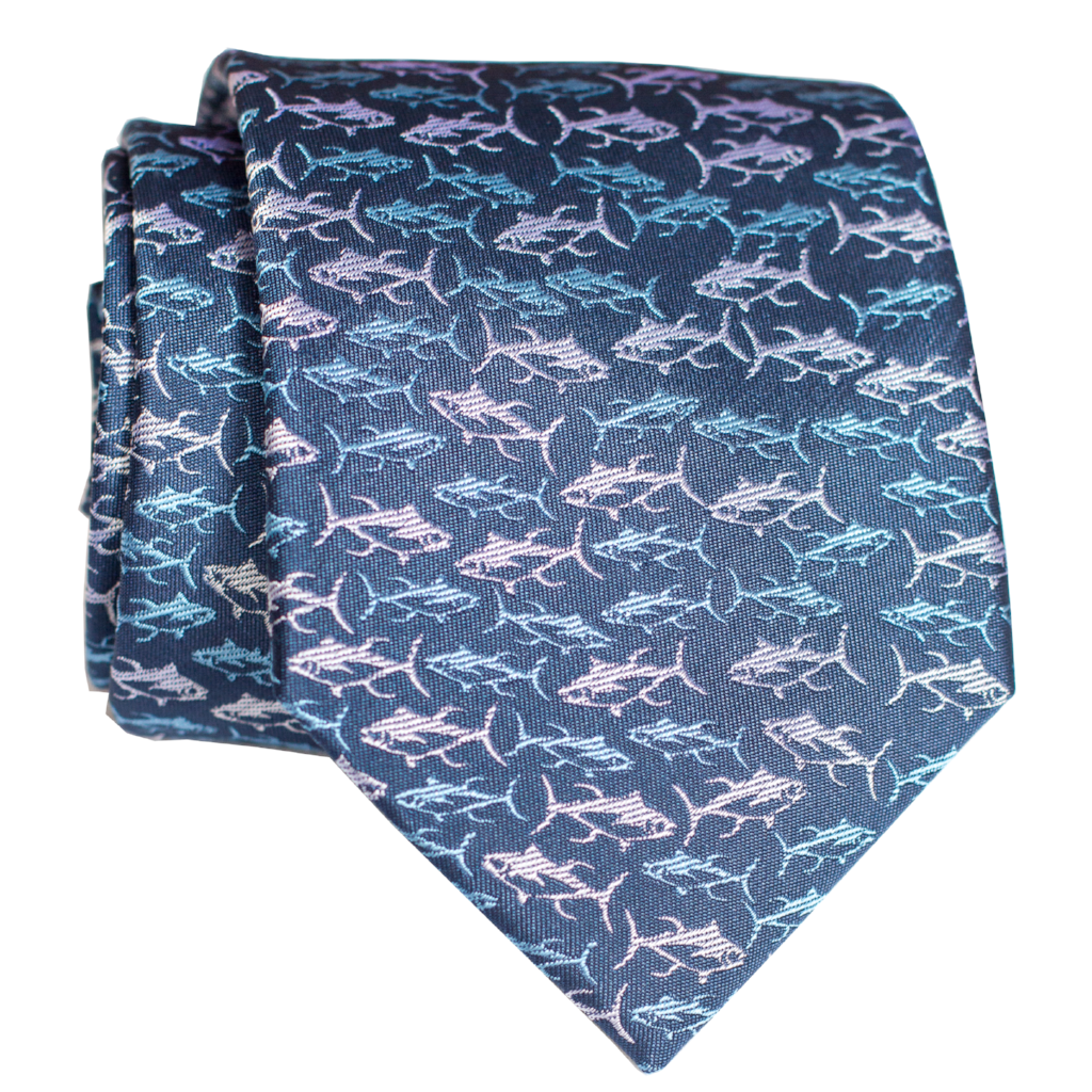 Ahi Blue Modern Silk Necktie