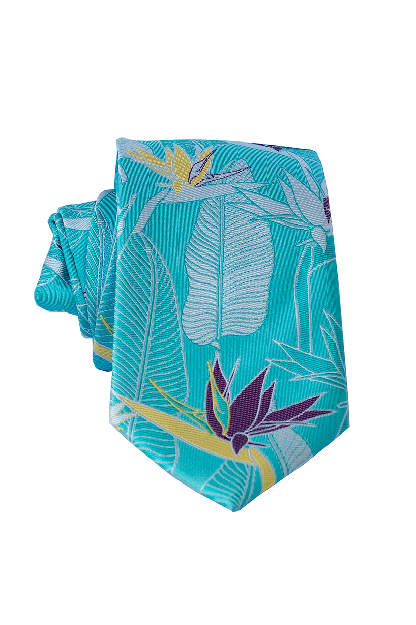 Bird of Paradise Teal Modern Necktie