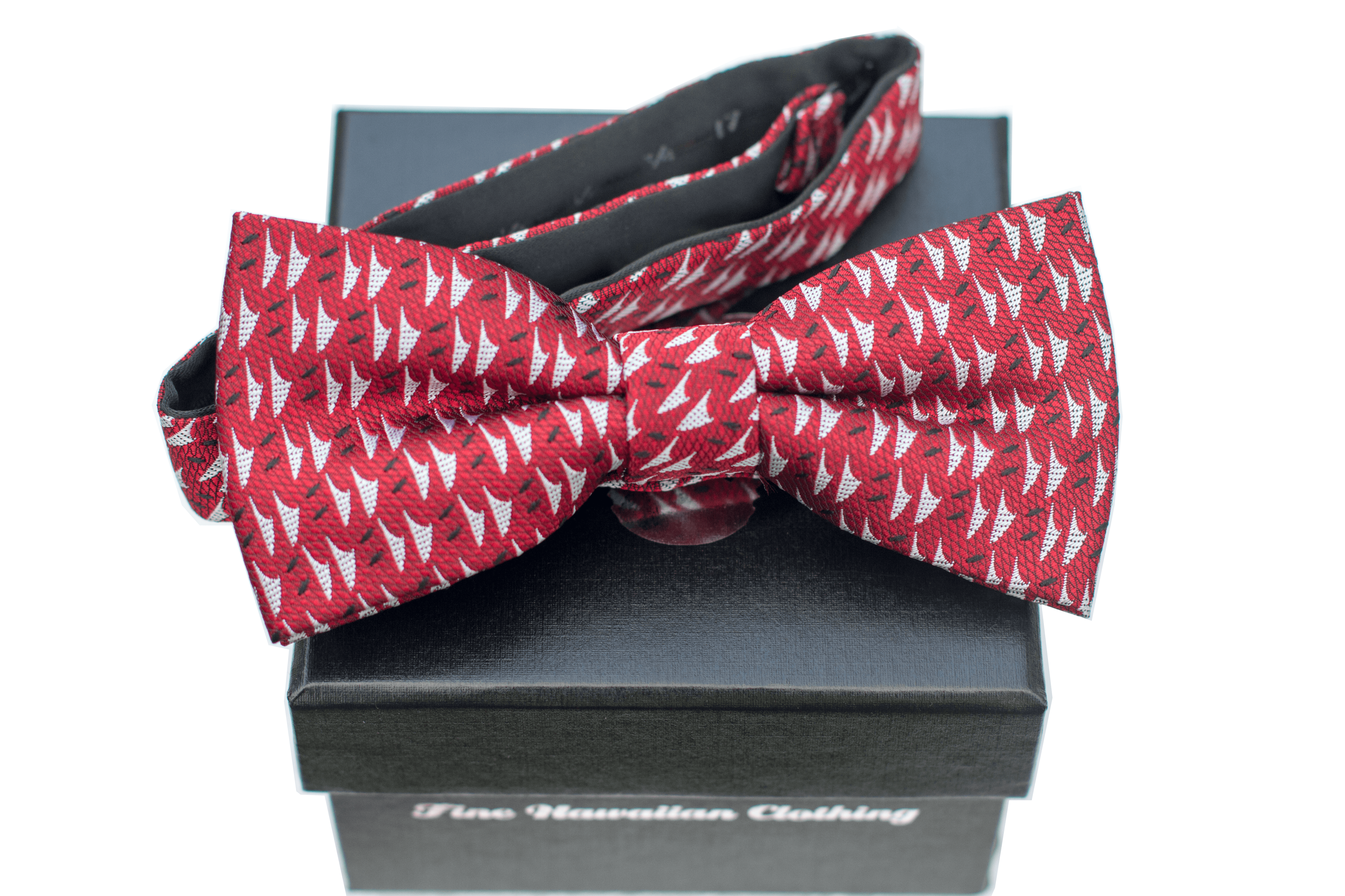 Hawaiian Voyage Burgundy Pre-tie Bowtie