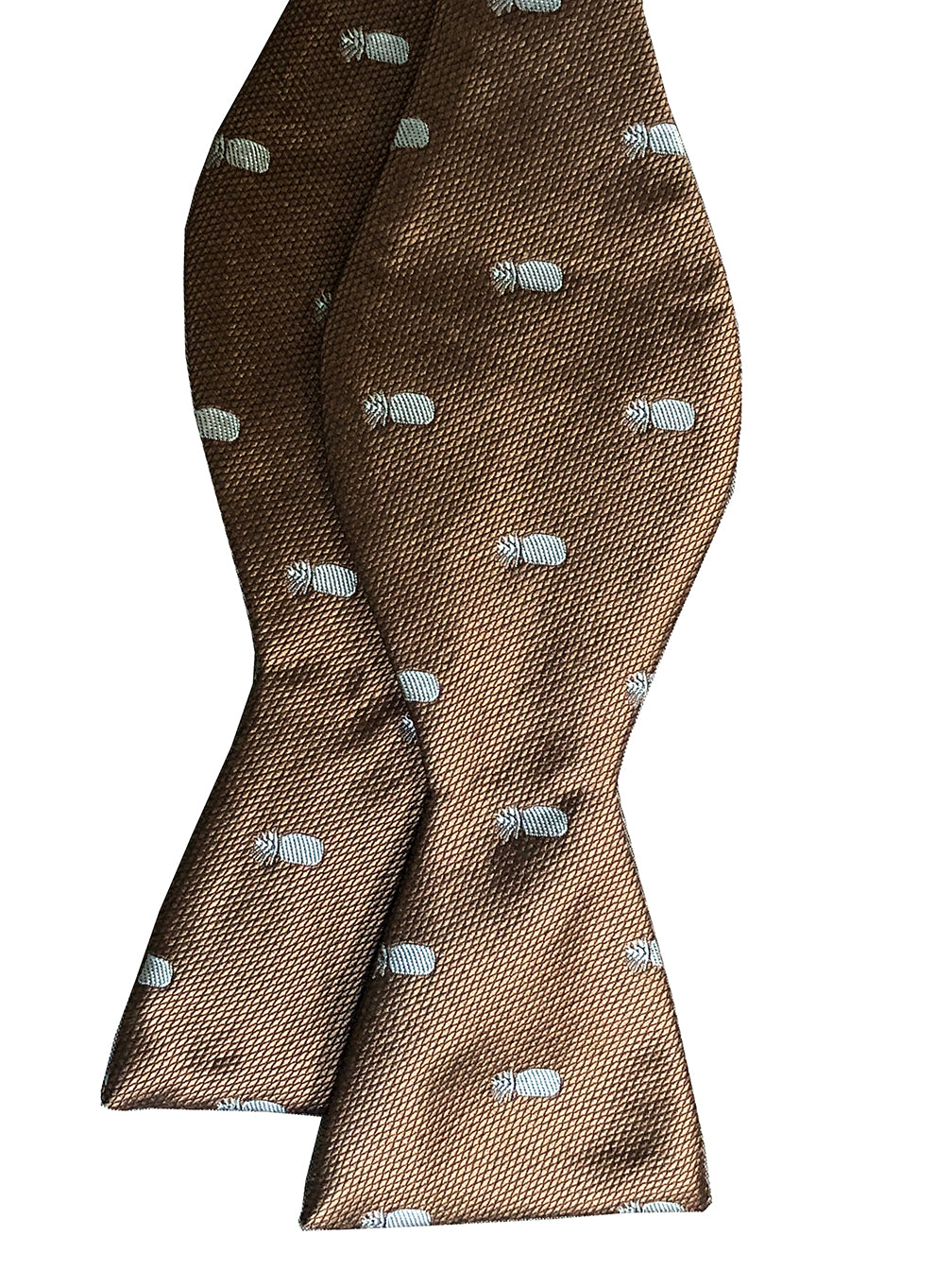 Pineapple Vice Brown/Blue Silk Self-tie Bowtie