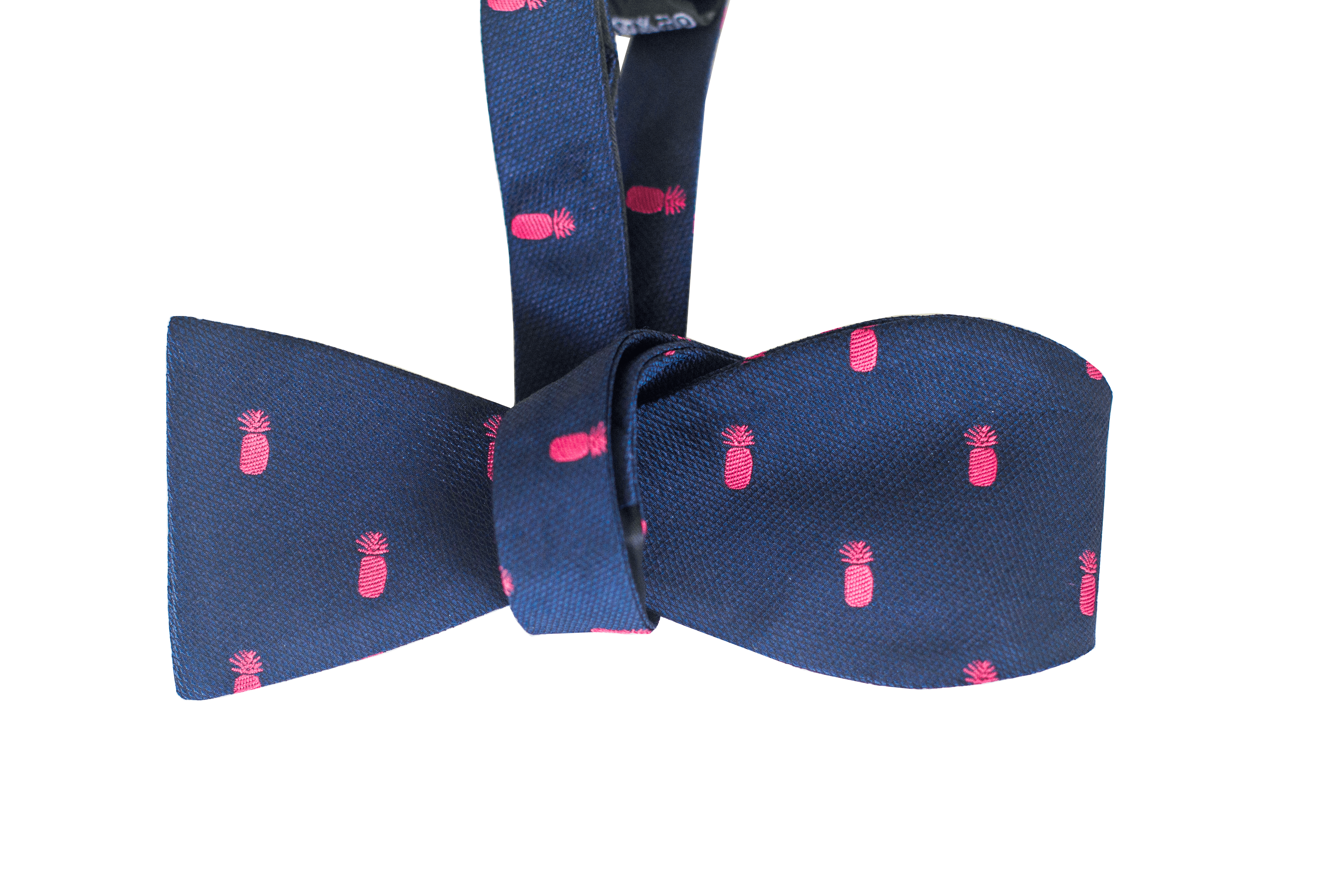 Pineapple Vice Navy/Pink Silk Self-tie Bowtie