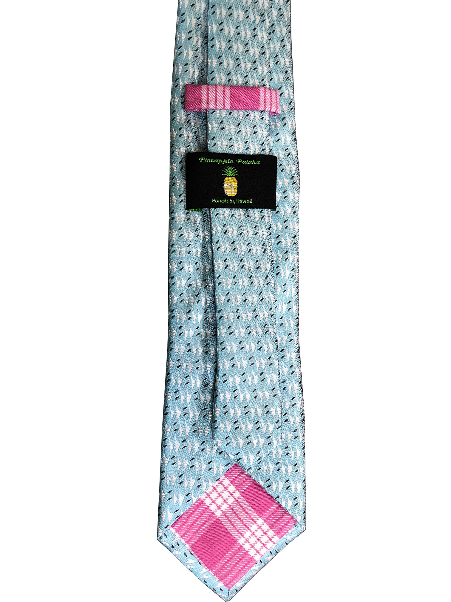 Hawaiian Voyage Blue Modern Silk Necktie