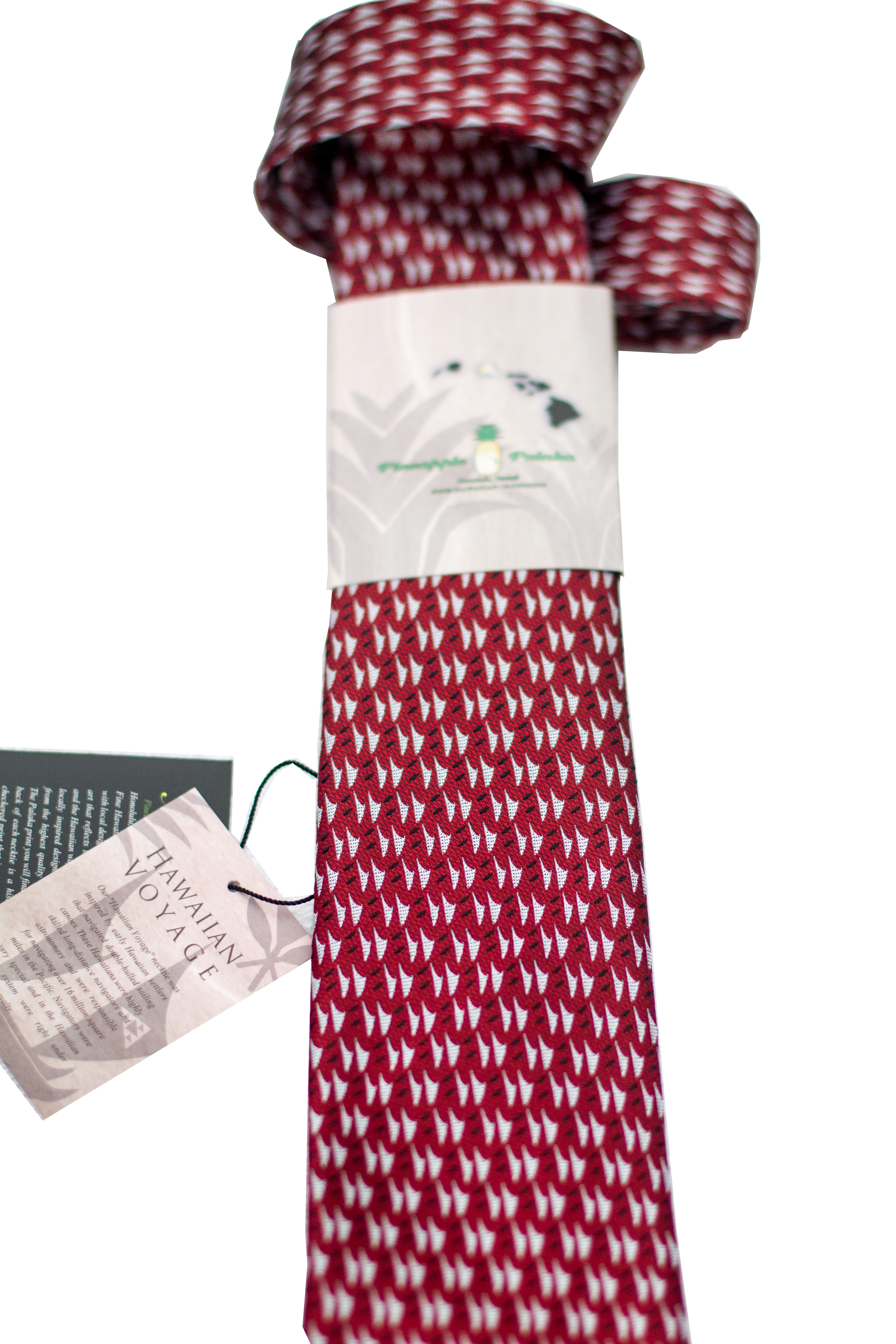 Hawaiian Voyage Burgundy Modern Necktie