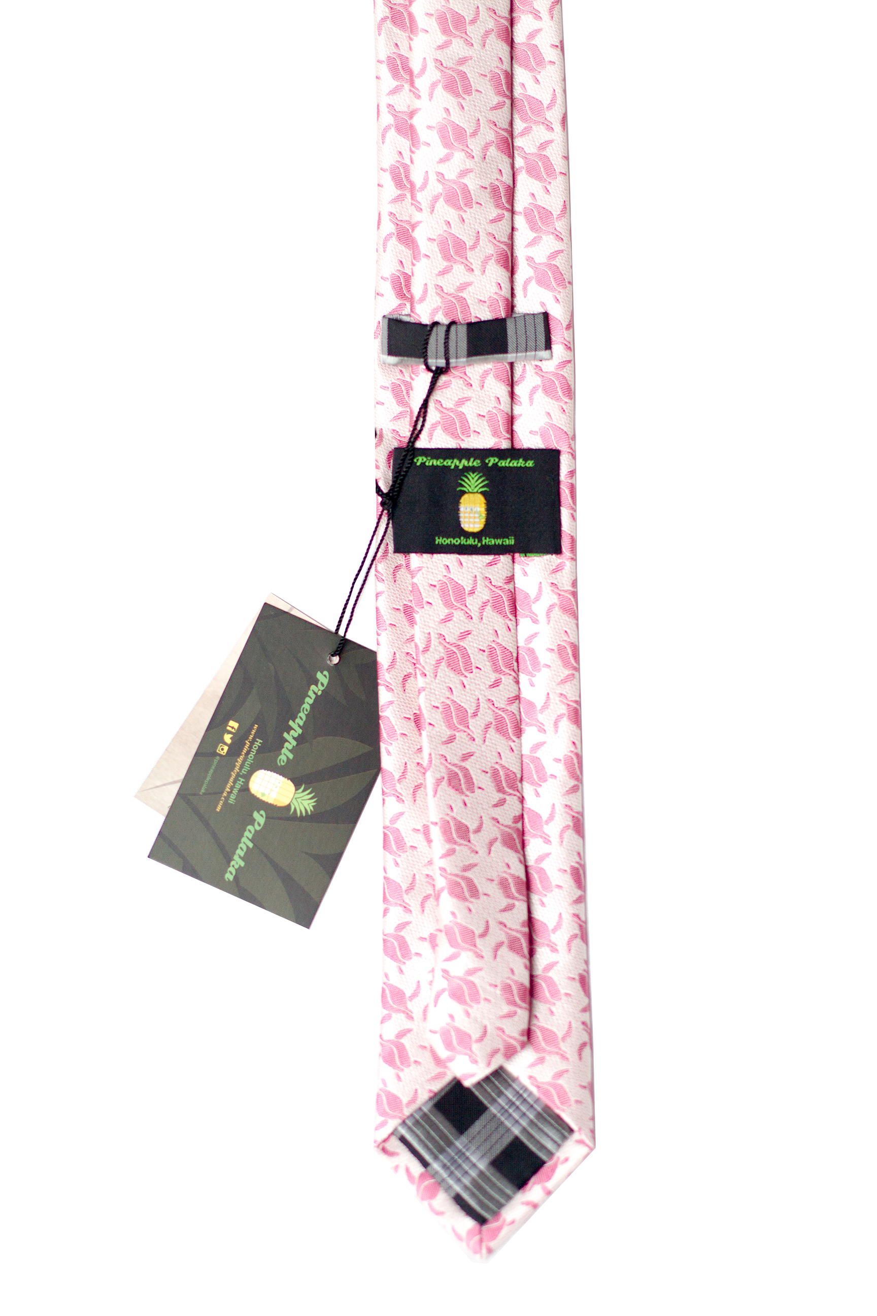 Honu Pink Slim Silk Necktie
