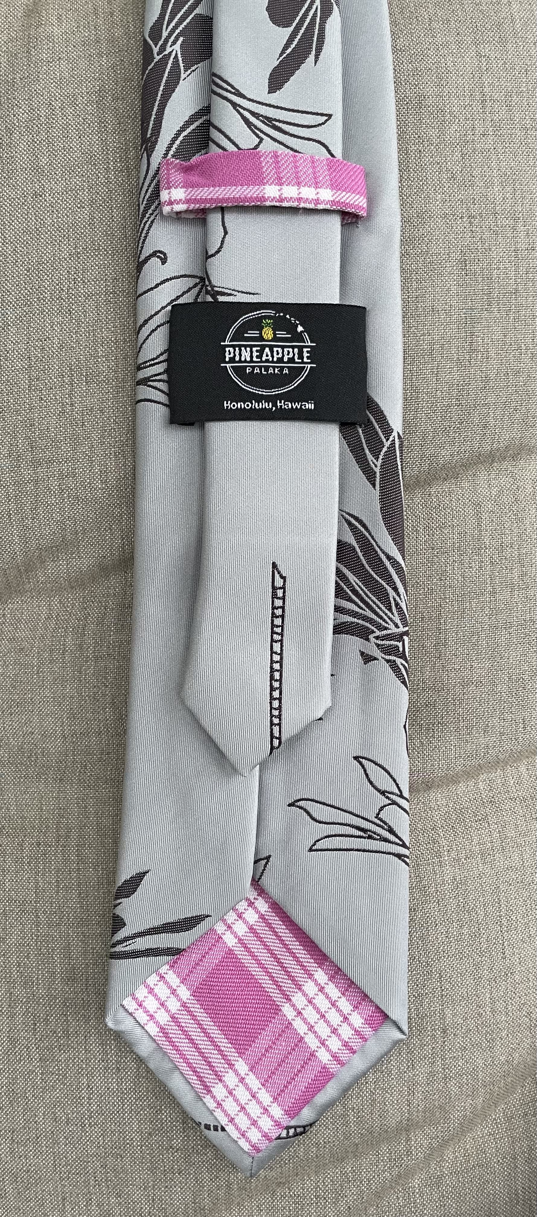 Ti Plant Silver/Brown Modern Necktie