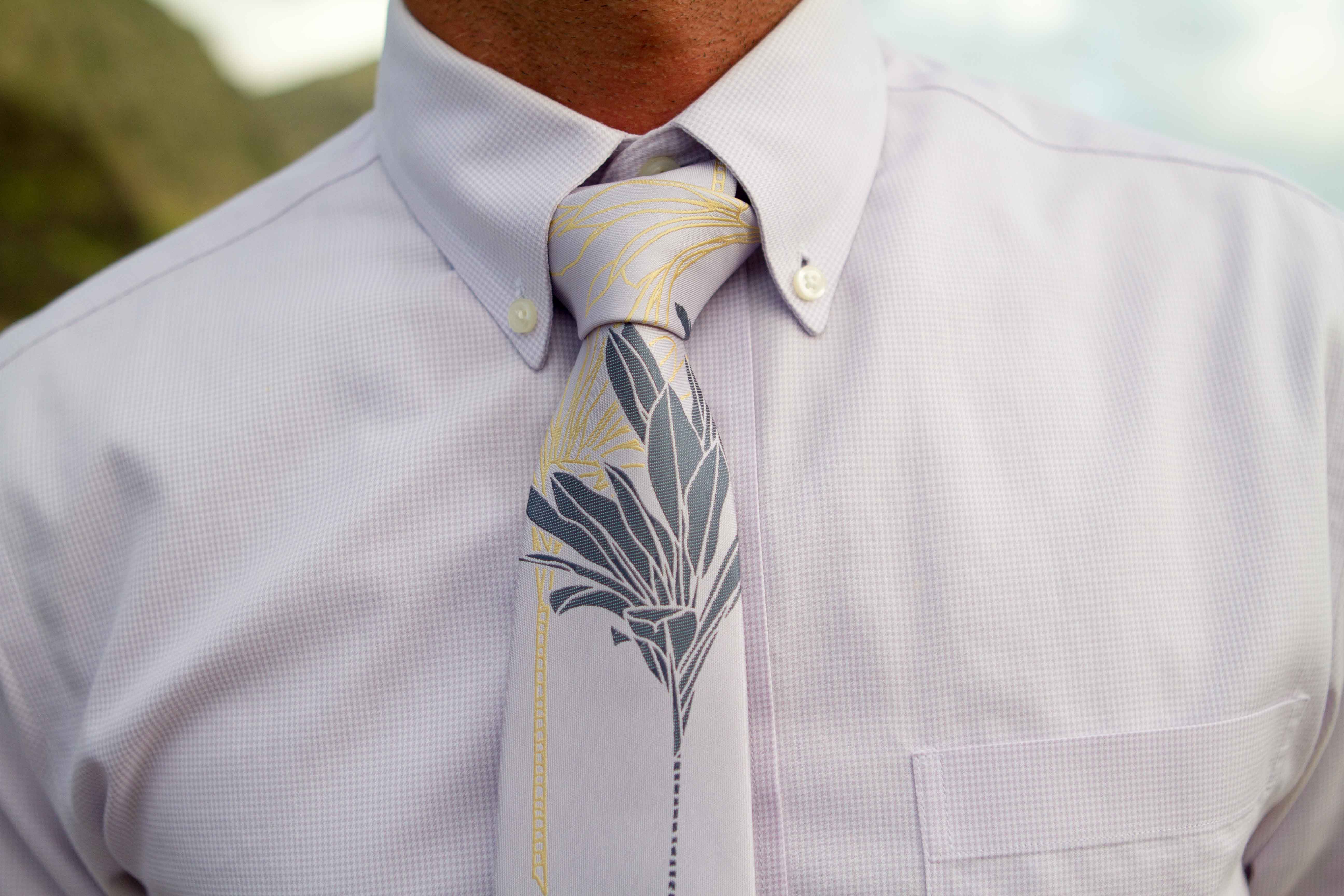 Ti Plant Lavender Modern Necktie
