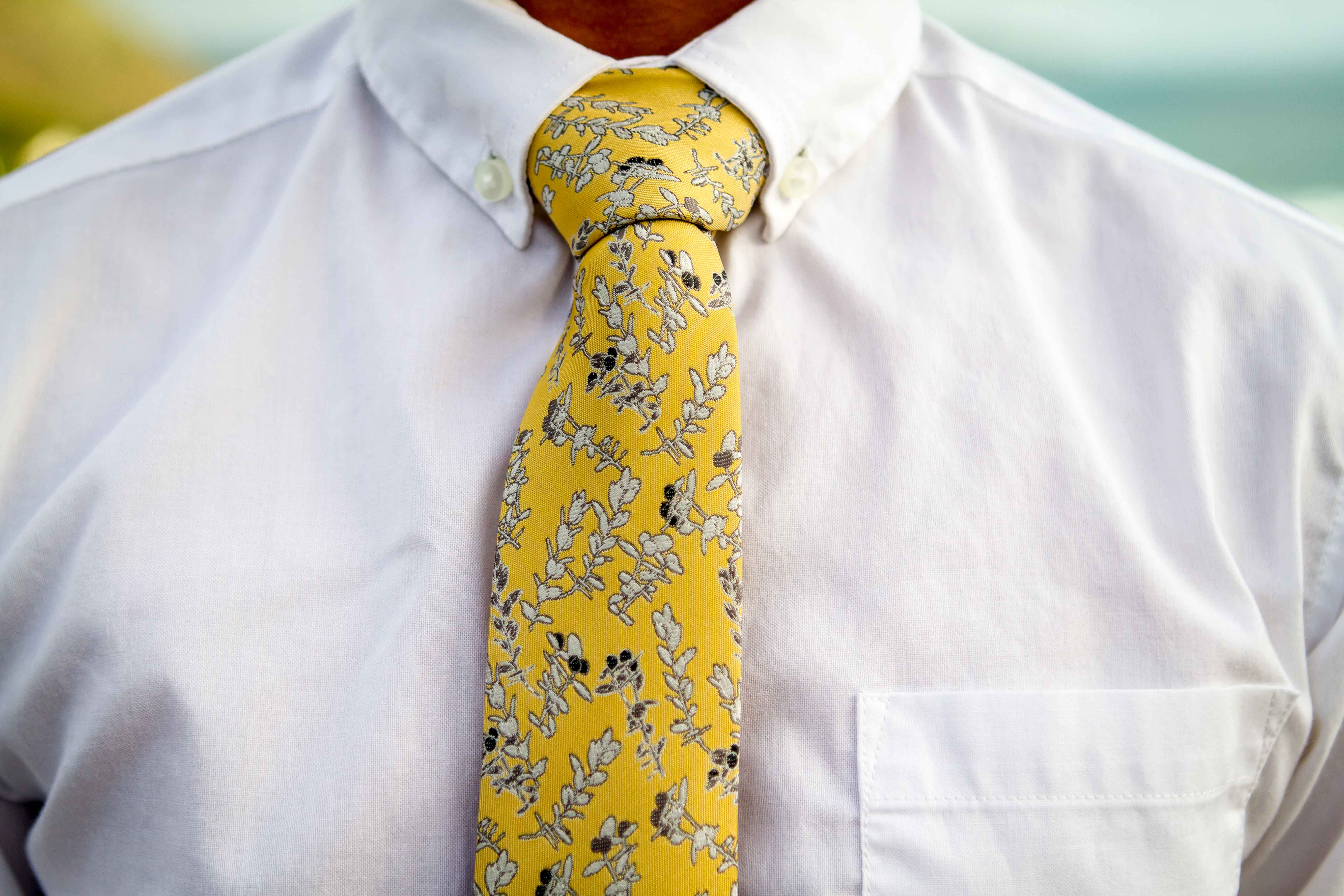 Akia Yellow Modern Necktie