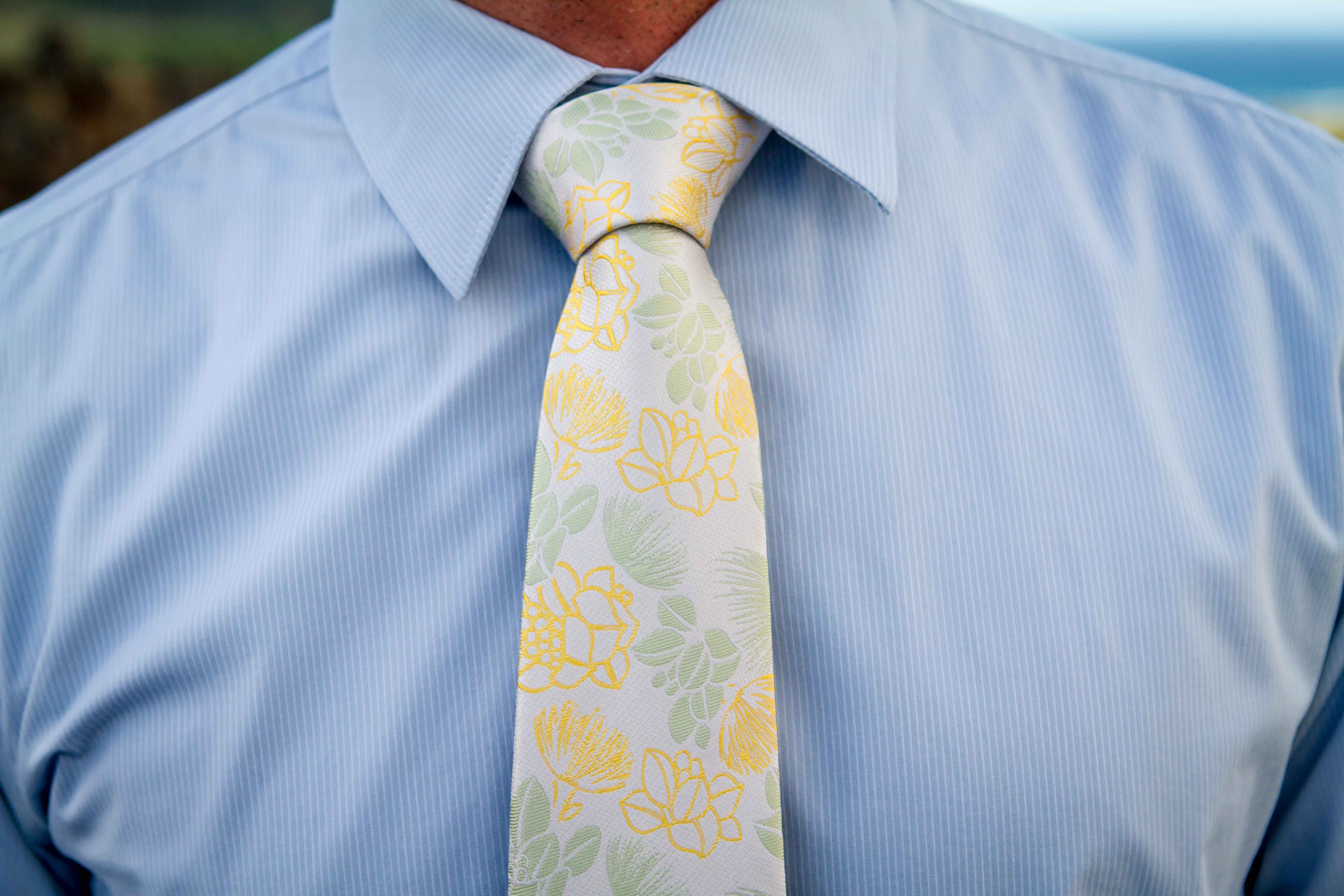 Ohia Moss/Yellow Modern Necktie