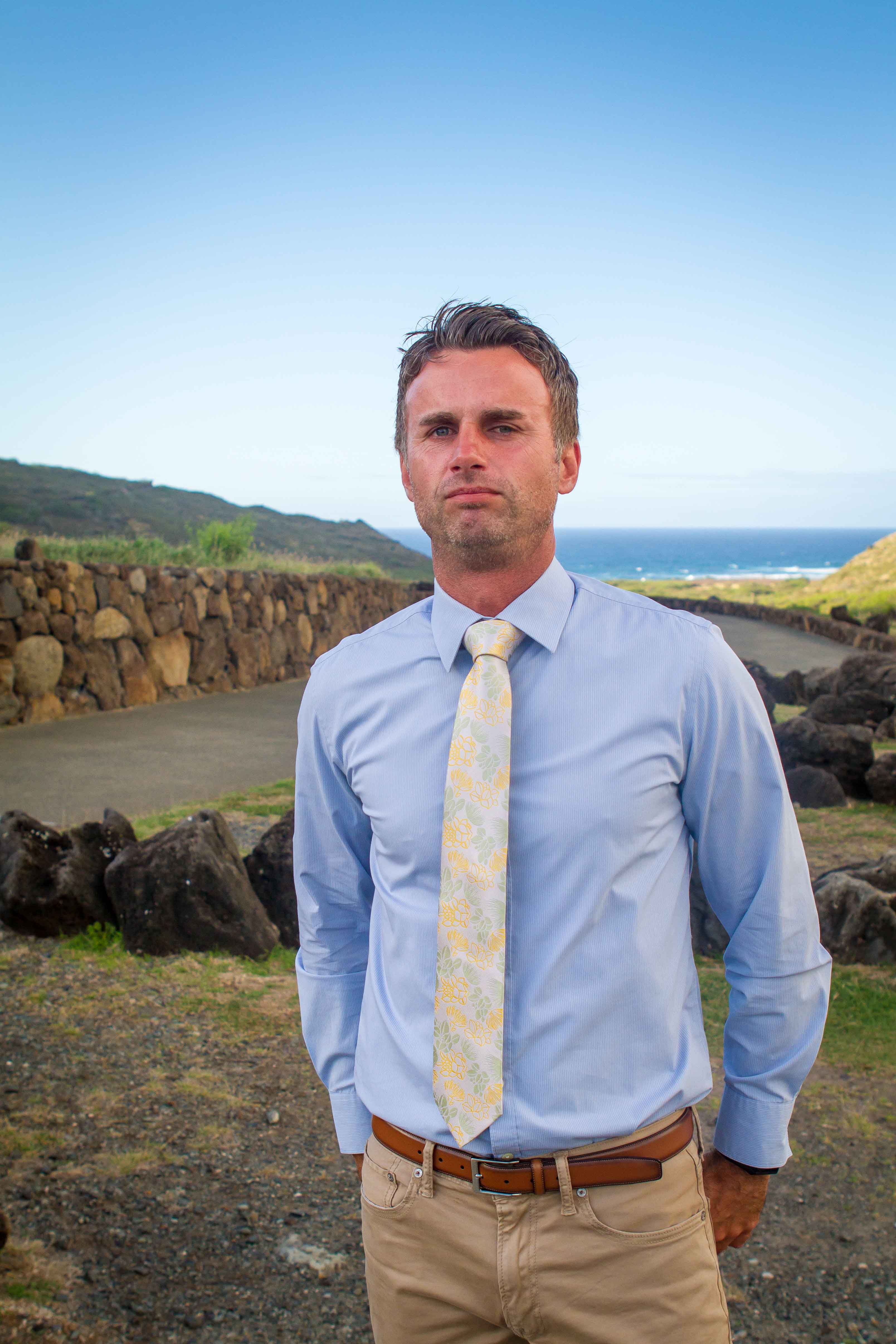 Ohia Moss/Yellow Modern Necktie