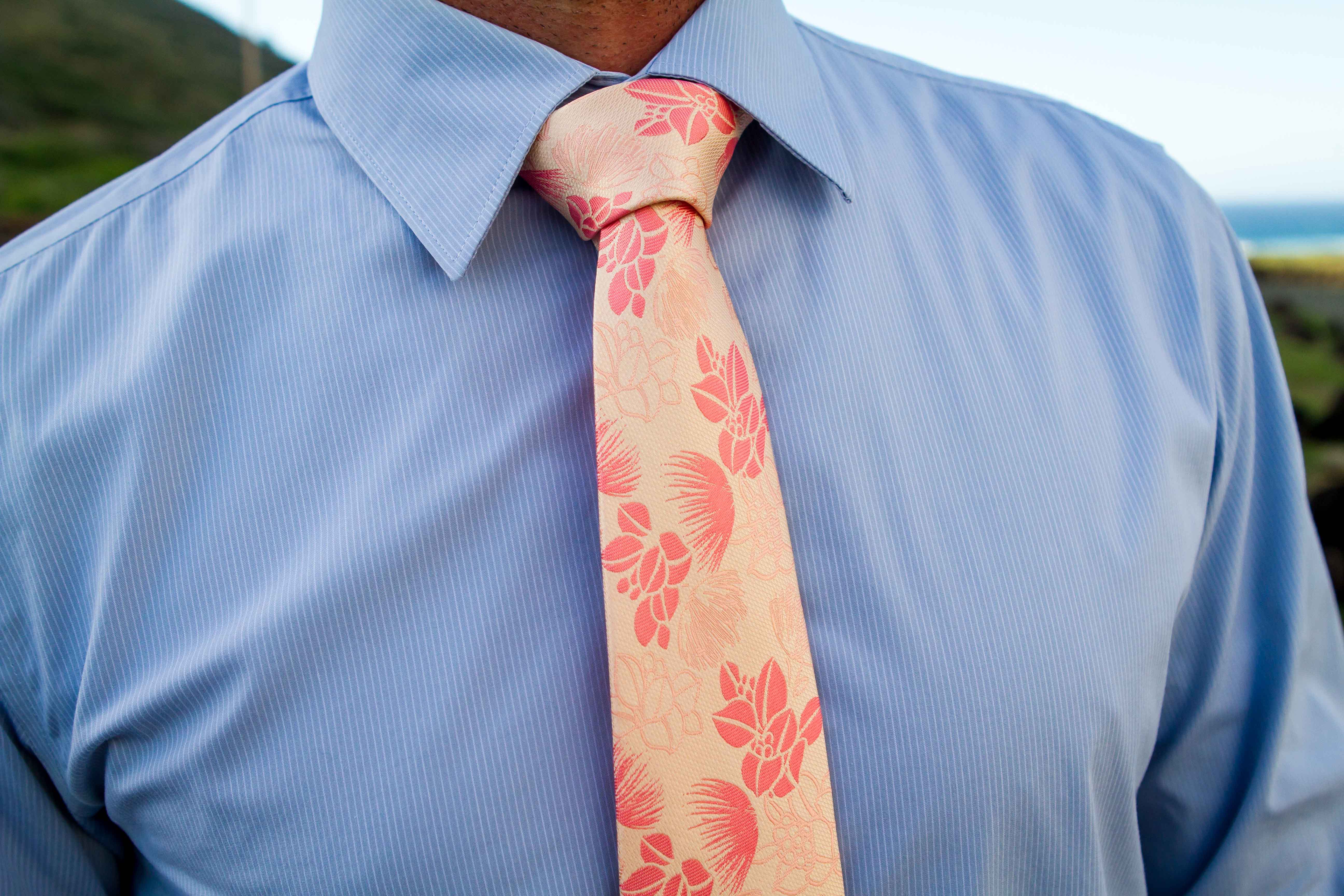 Ohia Peach Modern Necktie