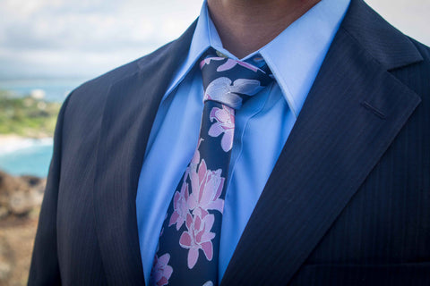 Kalo 2 Charcoal/Rose Gold Modern Silk Necktie