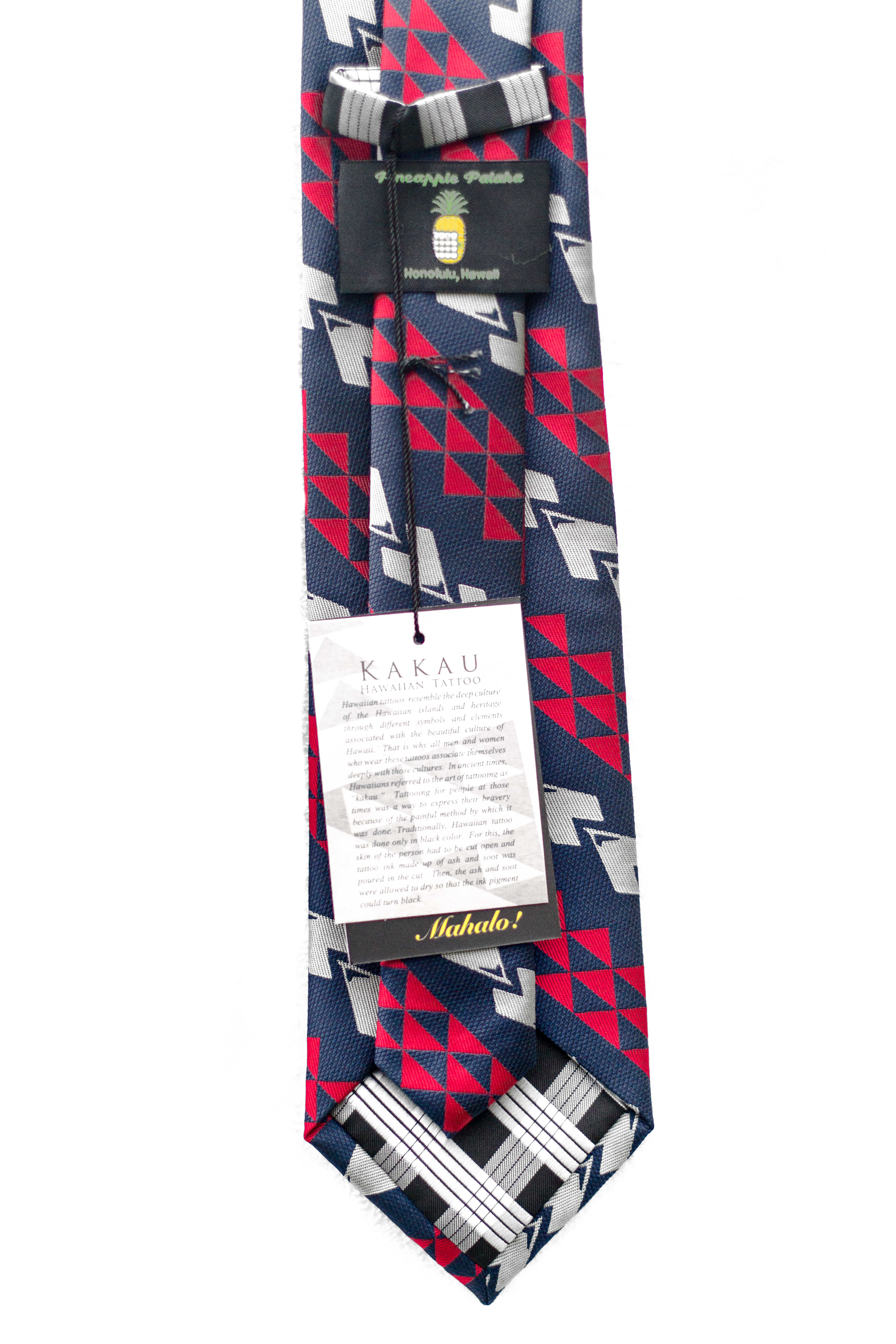 Kakau Blue/Red Modern Necktie