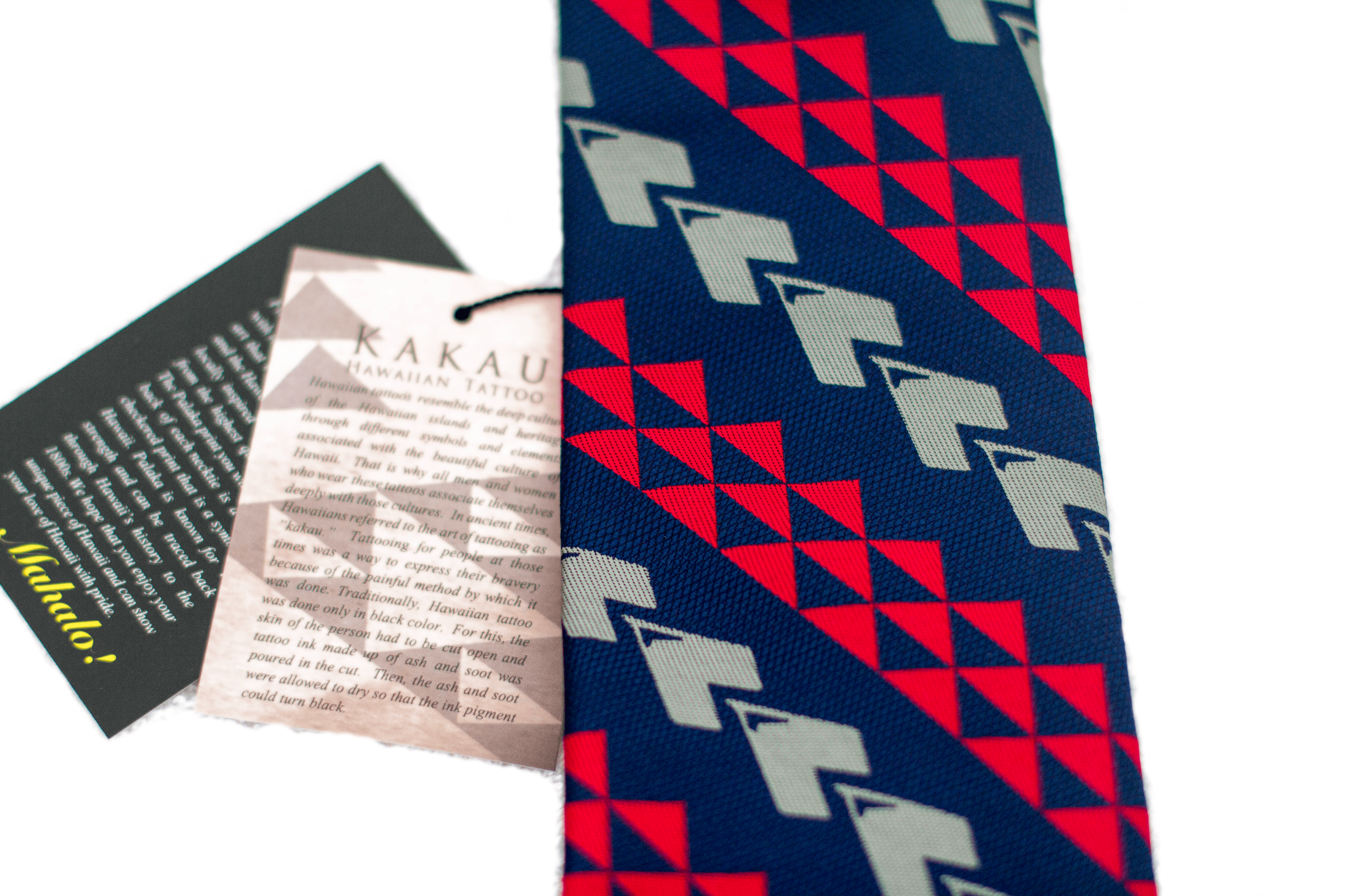 Kakau Blue/Red Modern Necktie