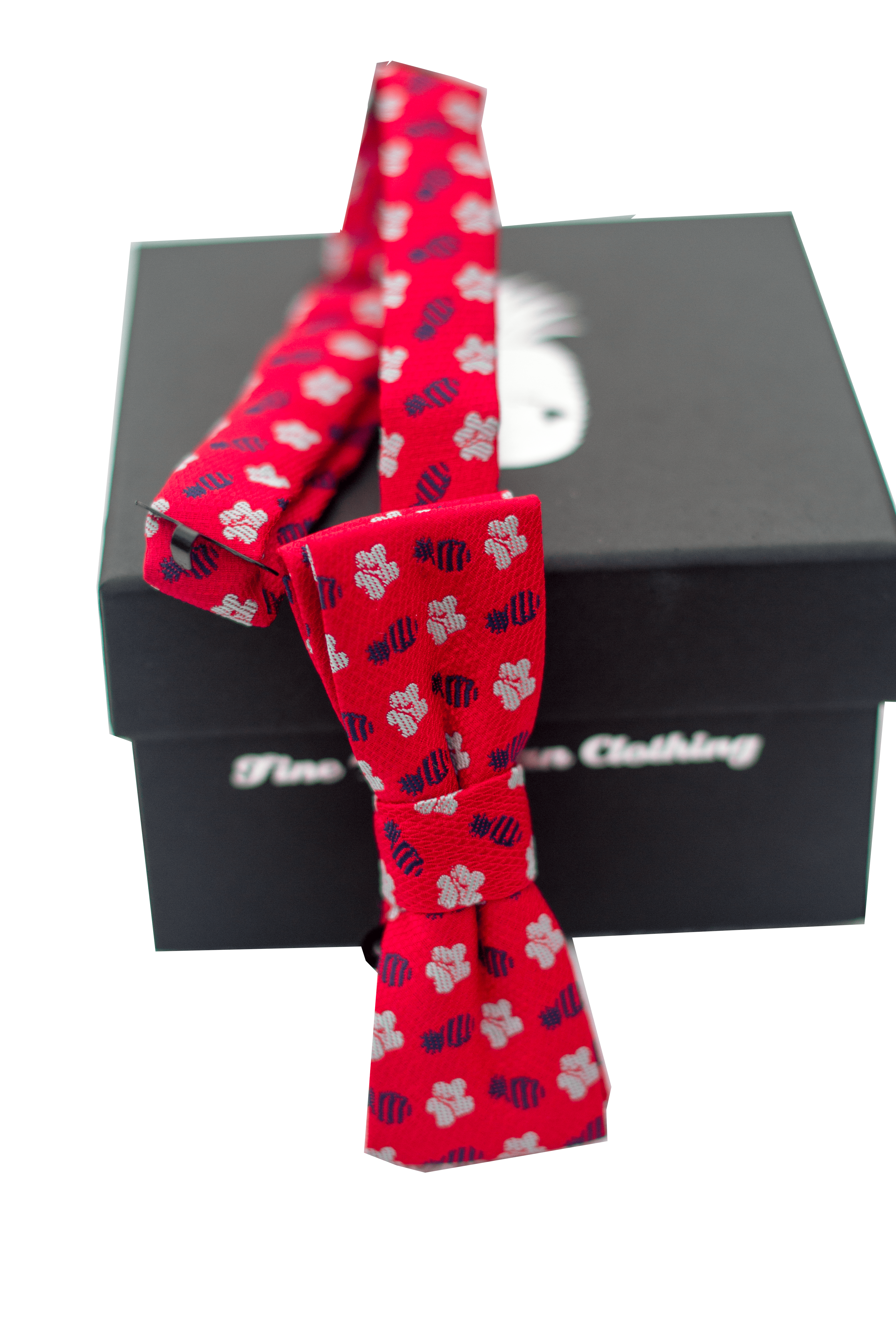 Kids' Pineapple Hibiscus Loose Red/Silver/Blue Pre-tie Bowtie