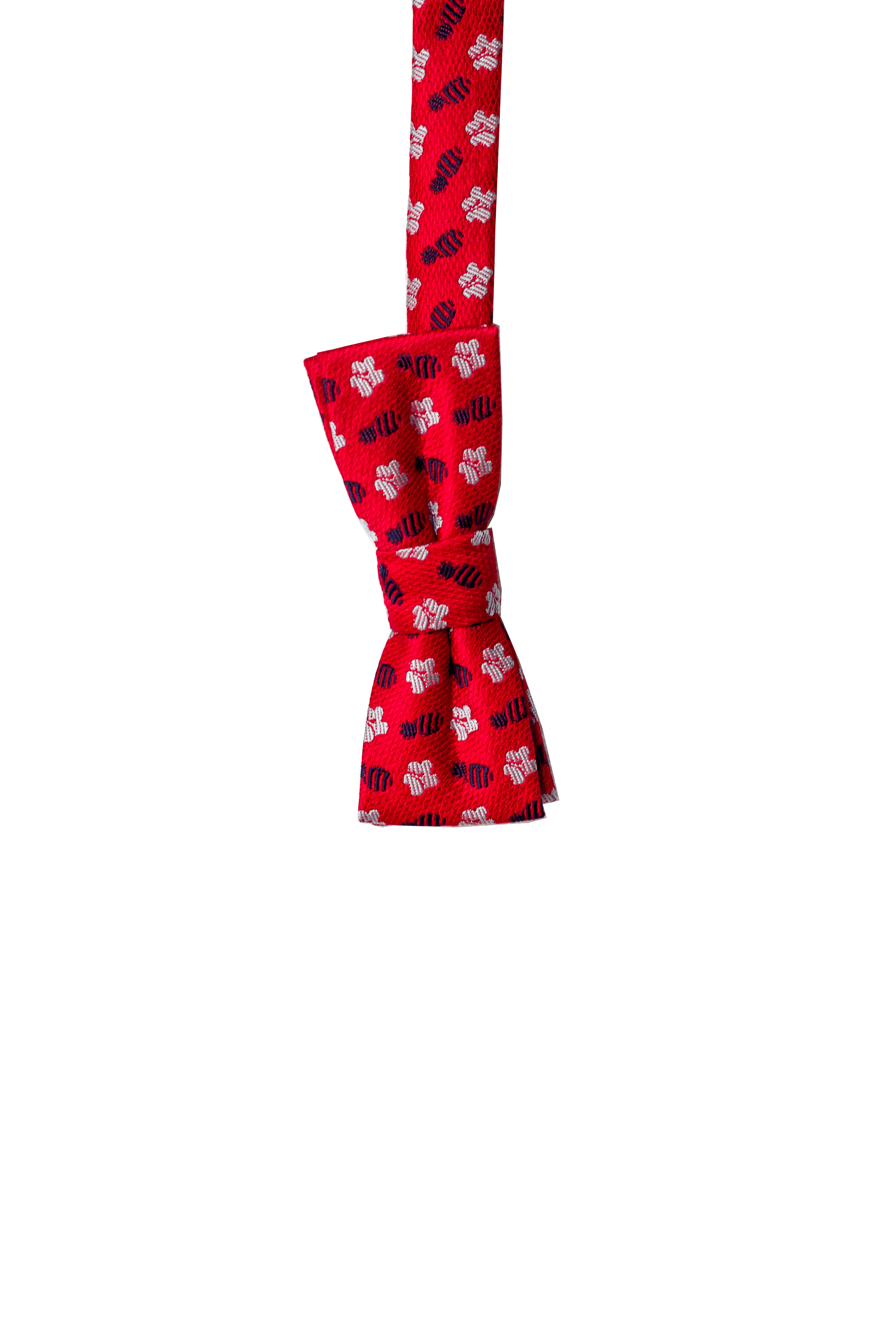 Kids' Pineapple Hibiscus Loose Red/Silver/Blue Pre-tie Bowtie