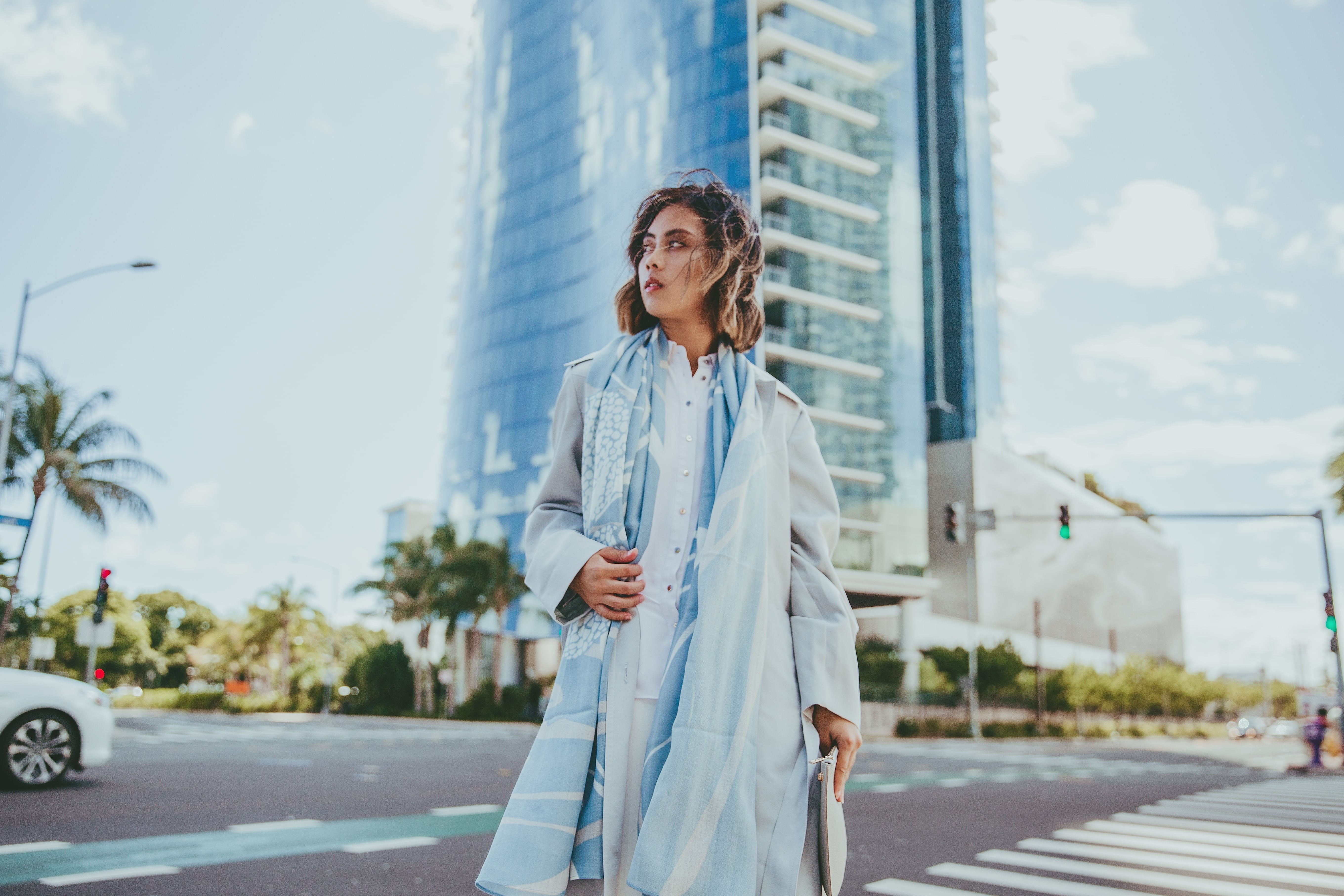Ulu Blue/Beige Women's Scarf