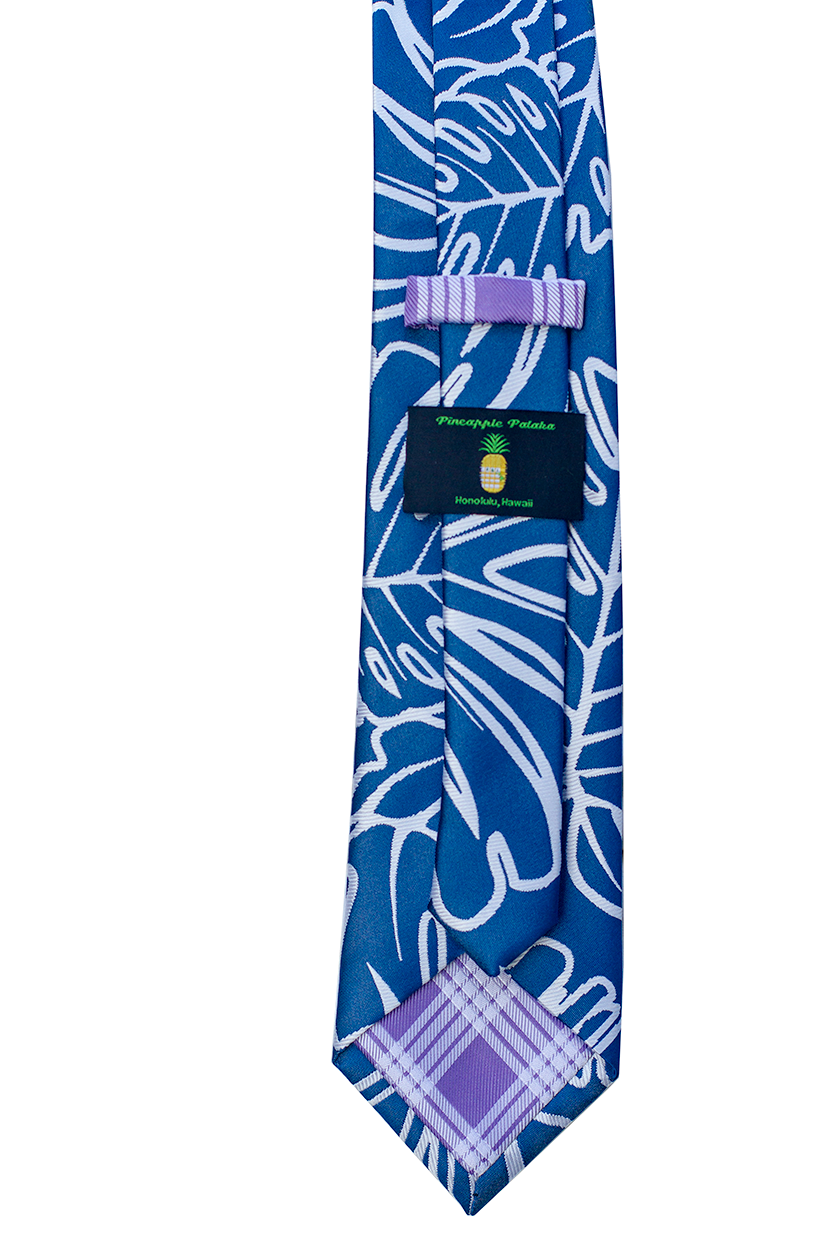 Monstera Dark Blue Modern Necktie