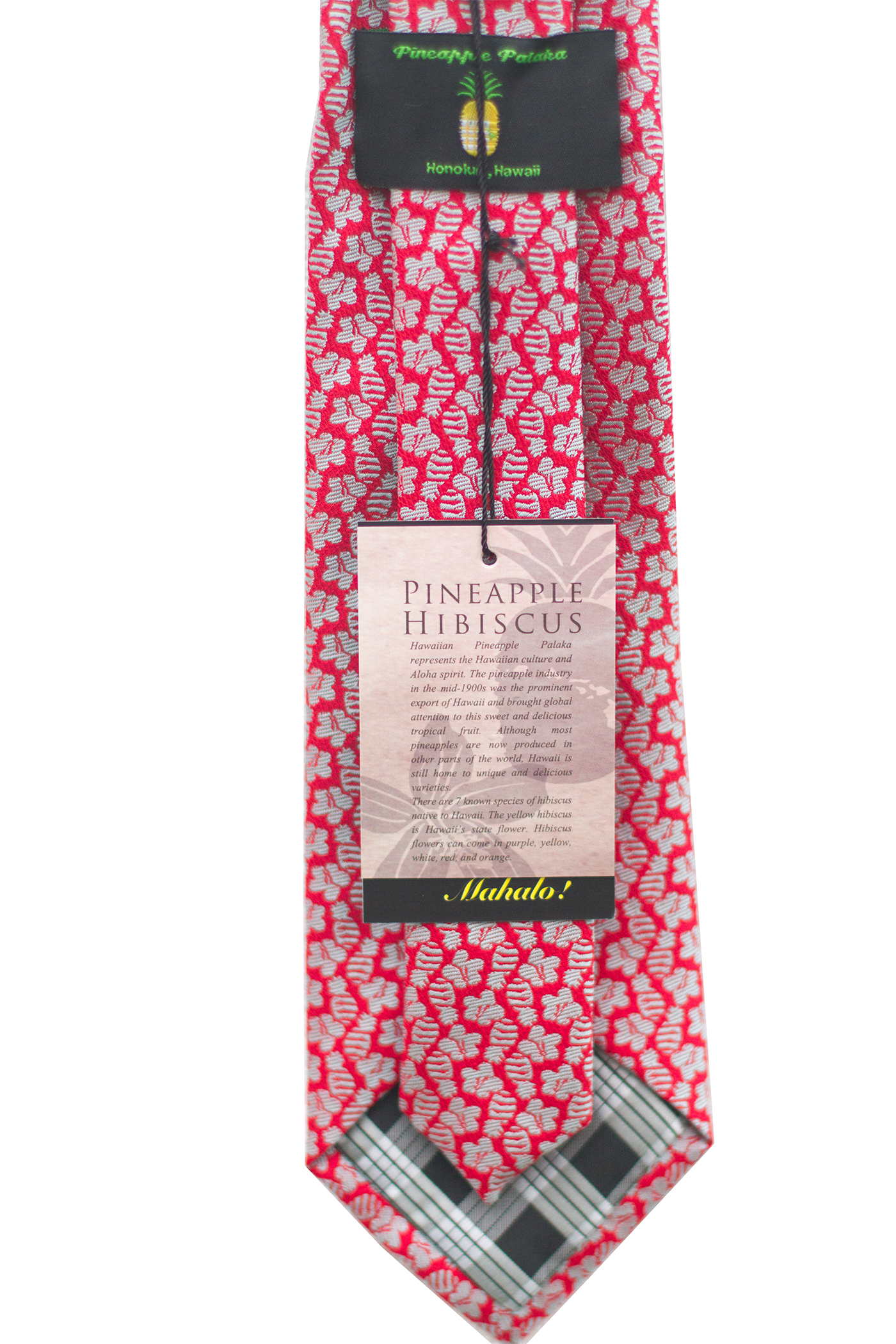 Pineapple Hibiscus Red Modern Necktie