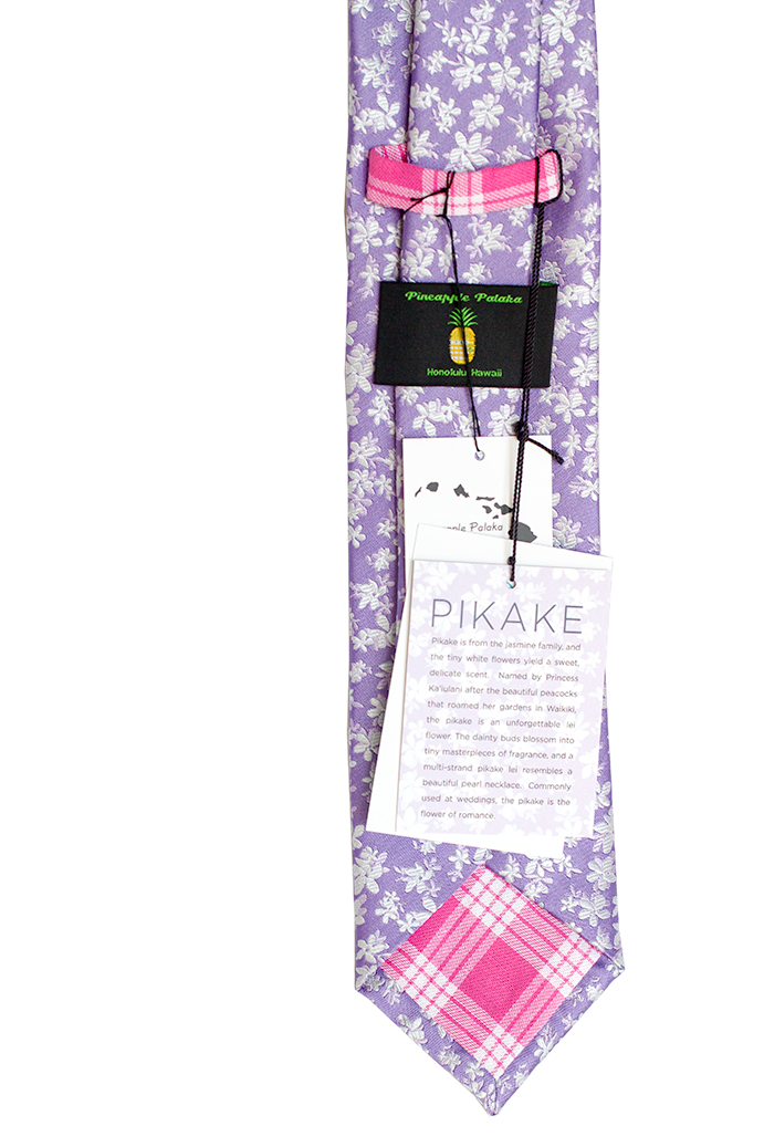 Pikake Lavender Modern Silk Necktie