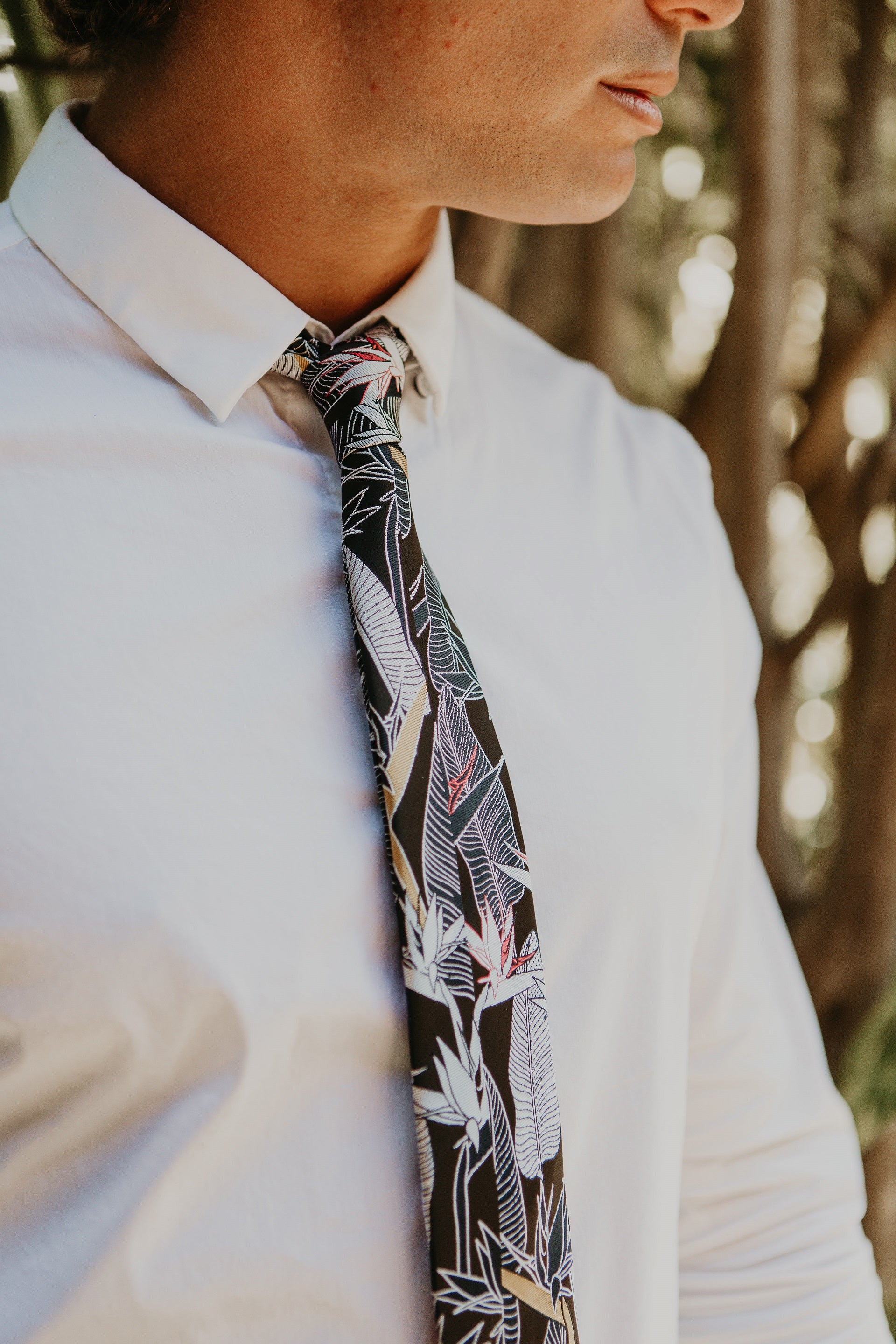 Bird of Paradise Dark Modern Necktie