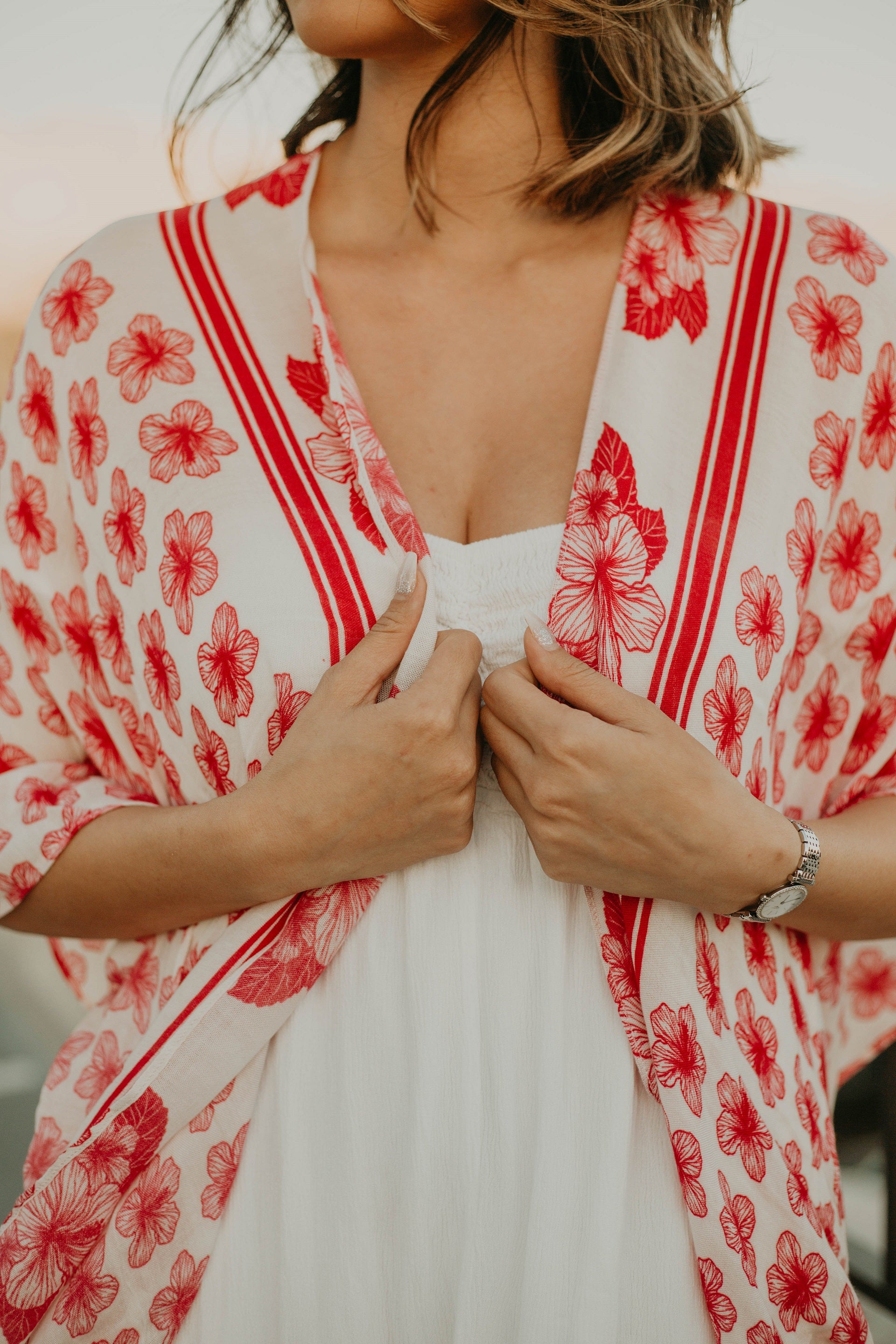 Hibiscus Red Kimono