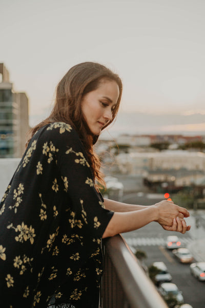 Orchid Flower Black Kimono – Pineapple Palaka