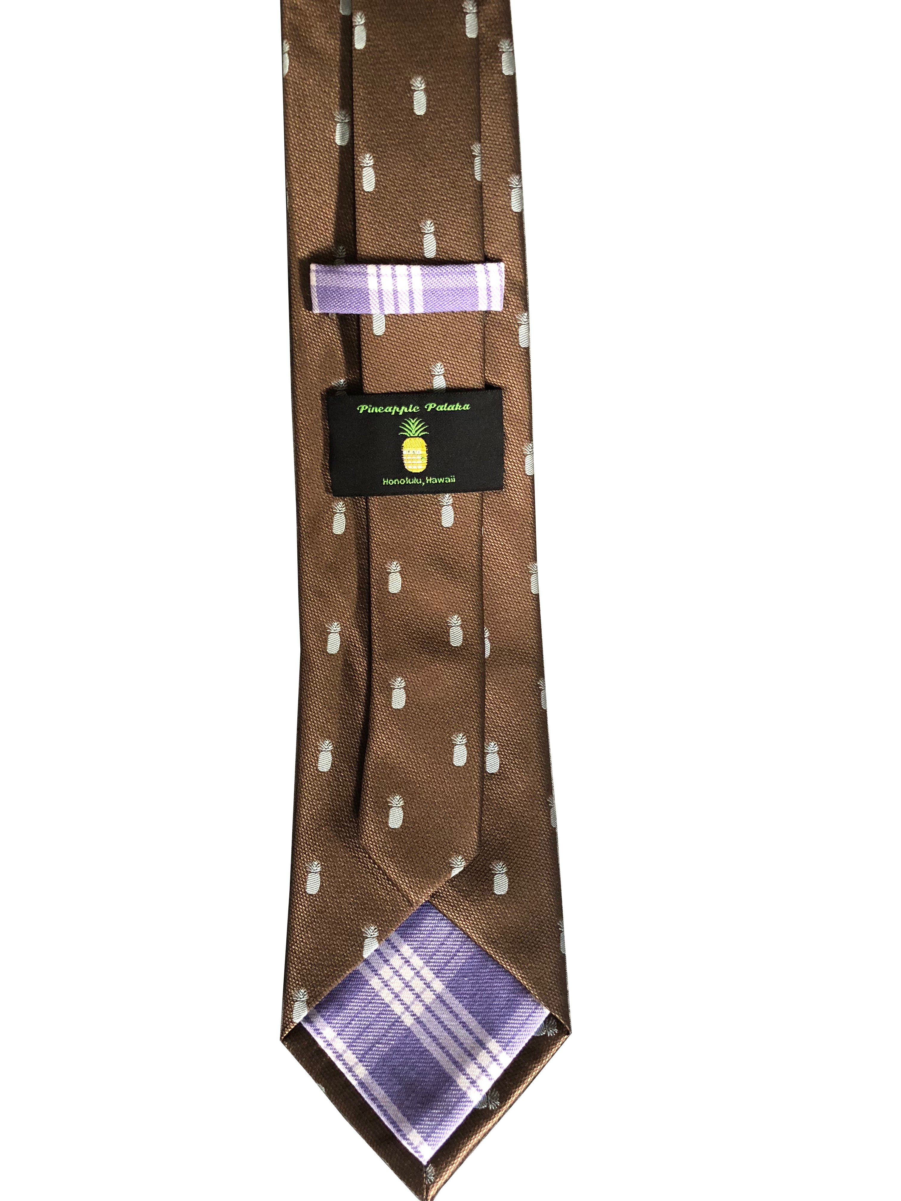 Pineapple Vice Brown/Blue Modern Necktie