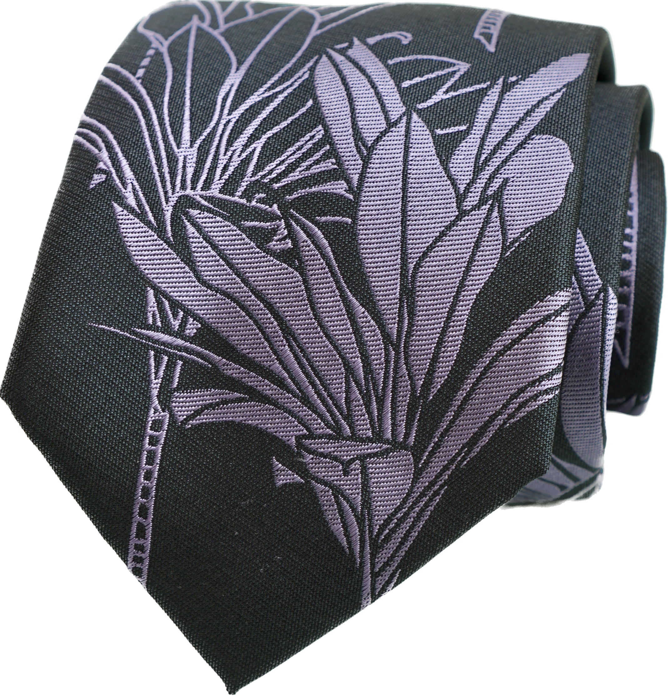 Ti Plant Black/Purple Modern Necktie