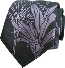 Ti Plant Black/Purple Modern Necktie