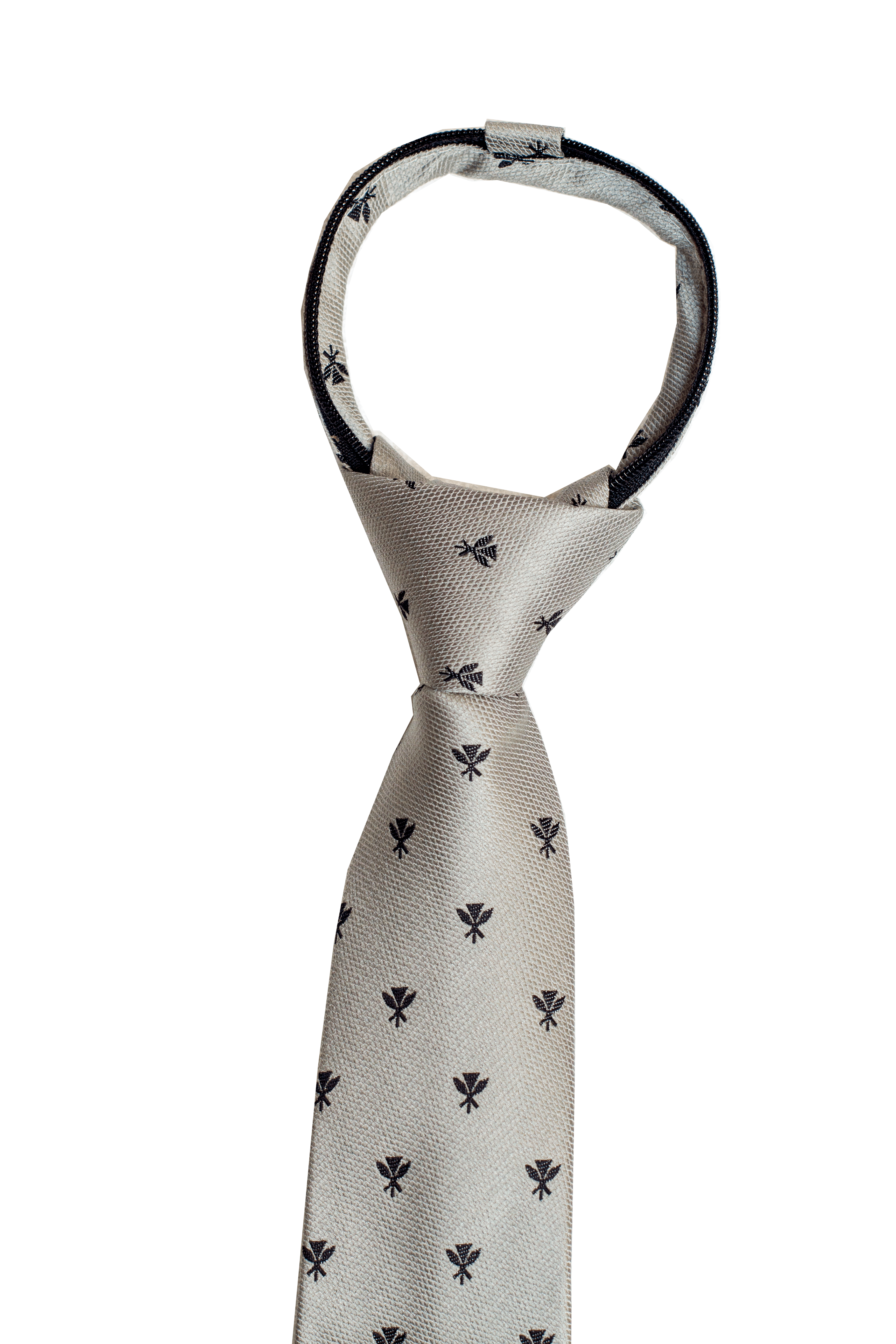 Kanaka Maoli Grey Kids Zipper Necktie