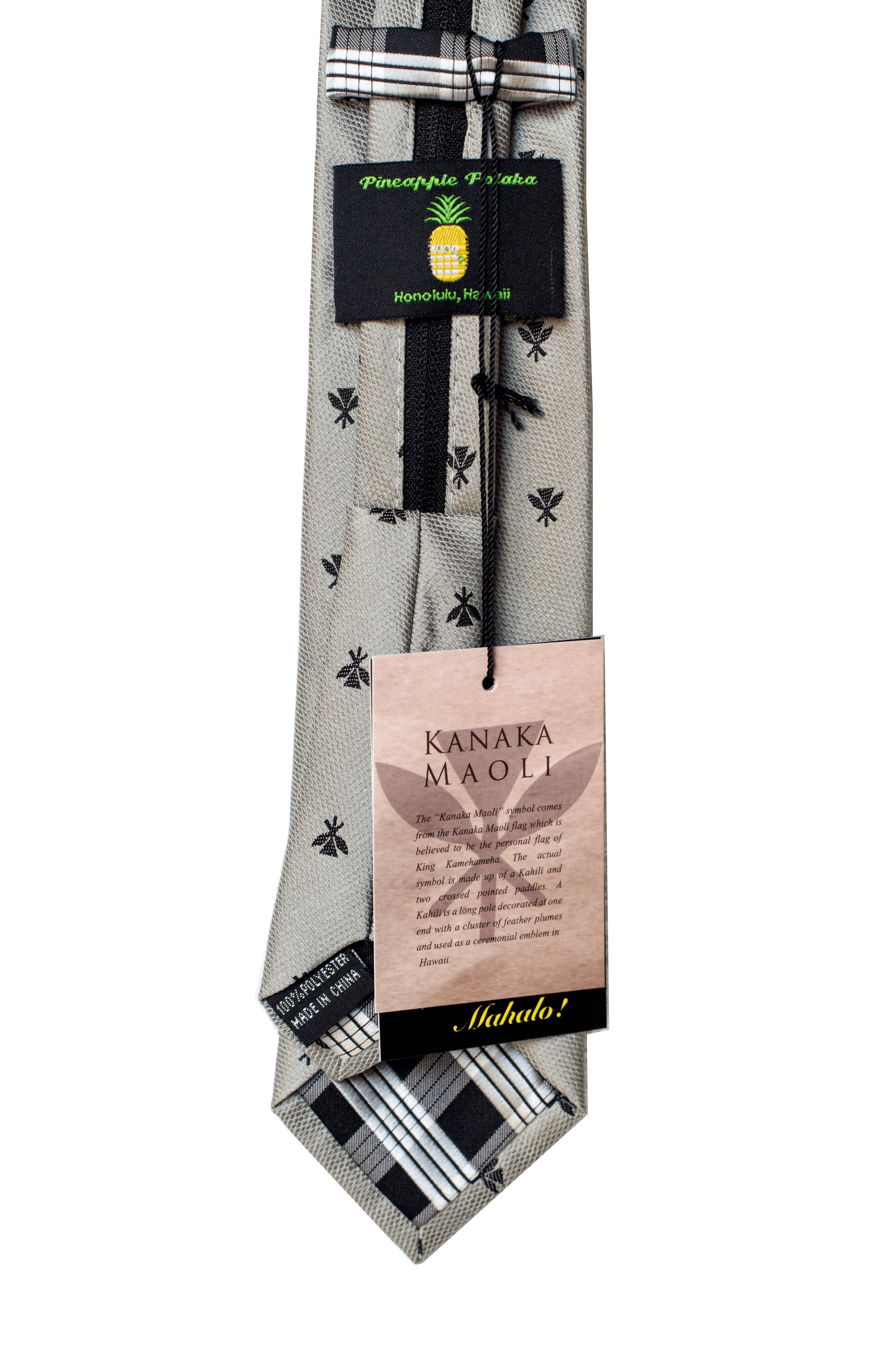 Kanaka Maoli Grey Kids Zipper Necktie