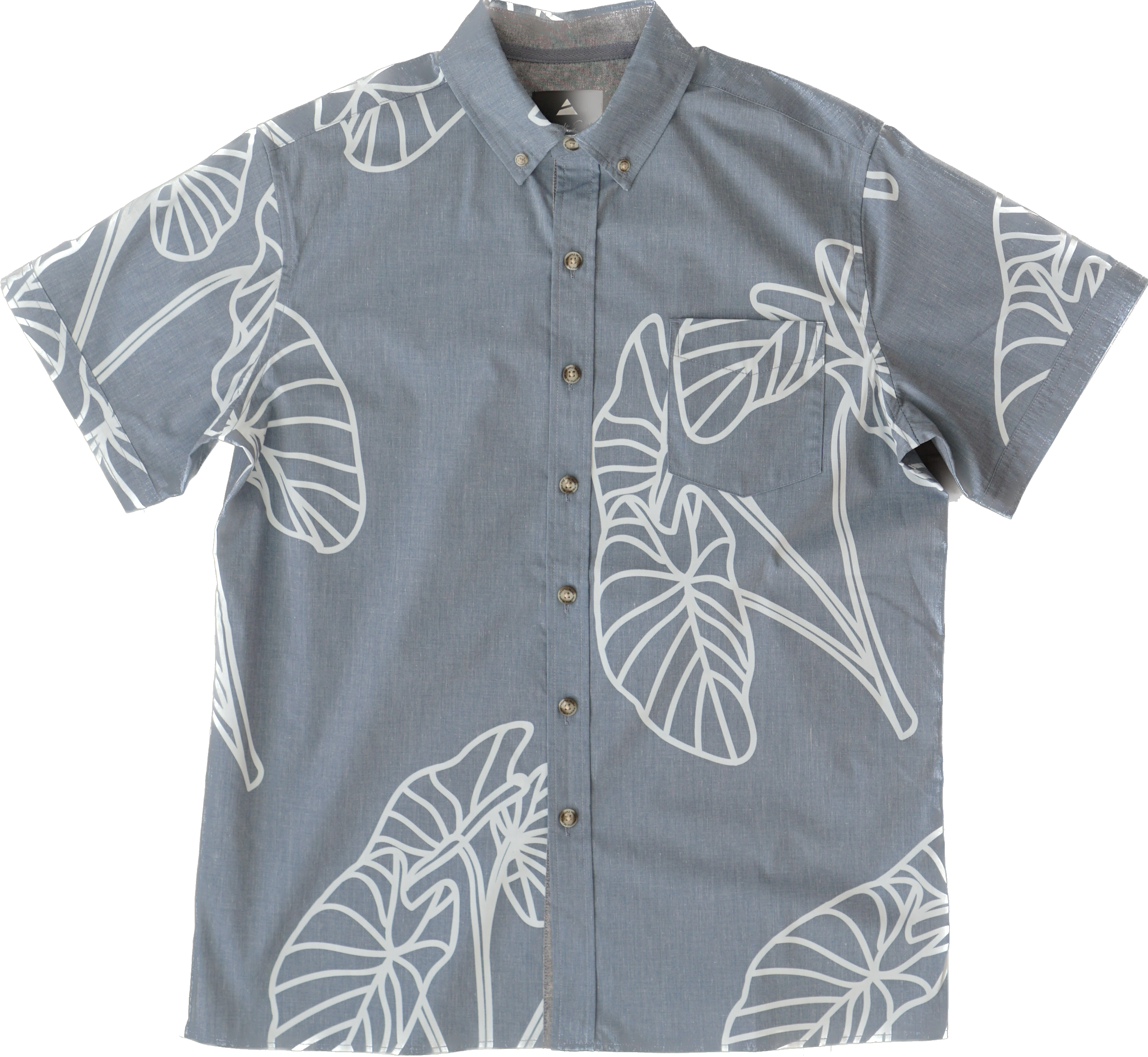 Kalo Dark Blue Aloha Shirt
