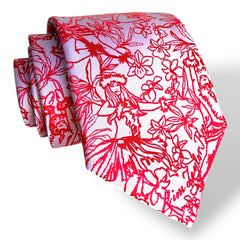 Hula Red Modern Necktie