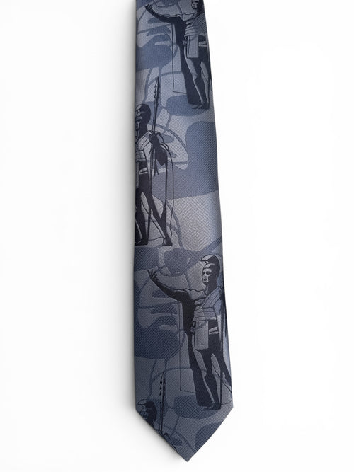 Kamehameha Grey Modern Necktie