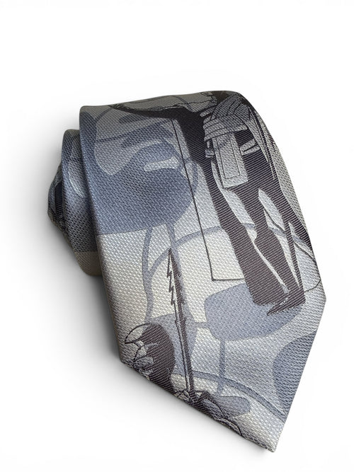 Kamehameha Grey Modern Necktie