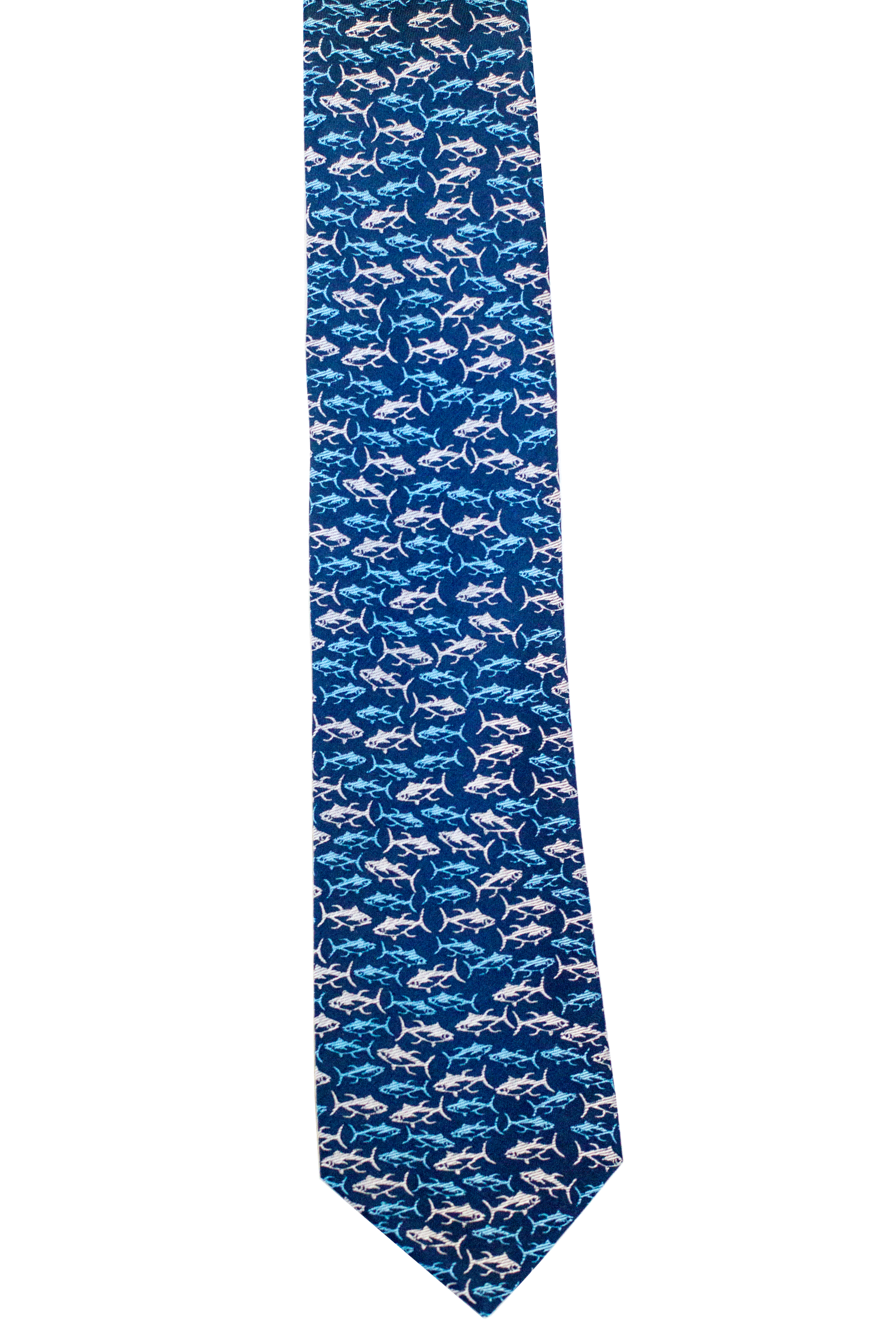 Ahi Blue Modern Silk Necktie