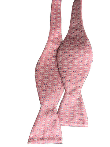 Ahi Navy Silk Self-tie Bowtie