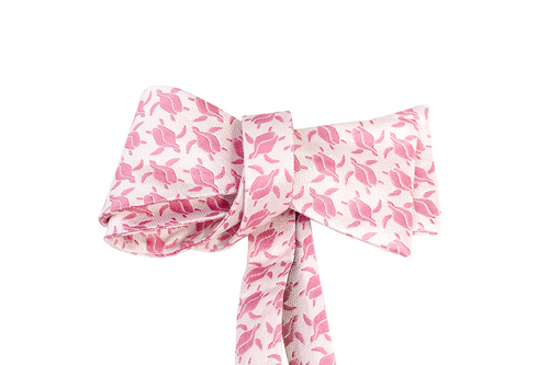 Honu Pink Silk Self-tie Bowtie