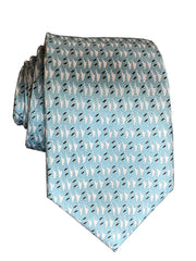 Hawaiian Voyage Blue Modern Silk Necktie