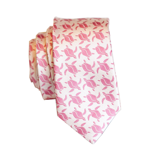 Honu Pink Slim Silk Necktie