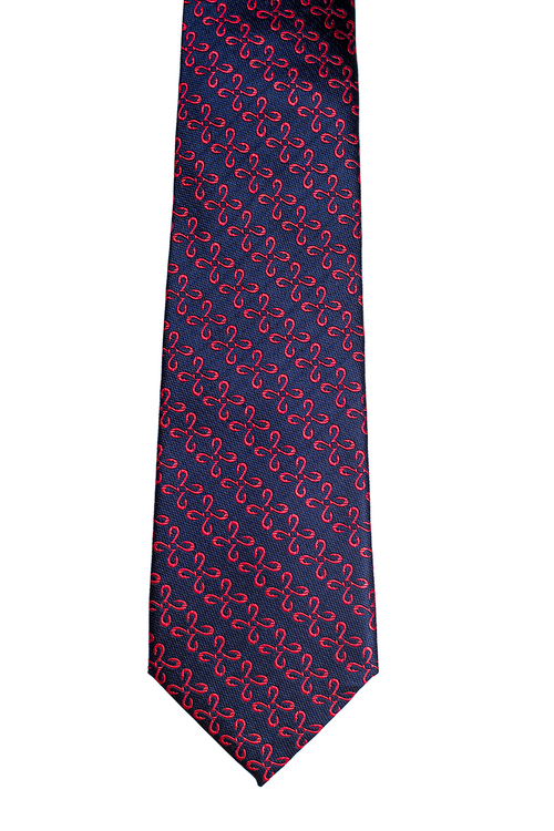 Makau Diagonal Blue/Red Modern Silk Necktie