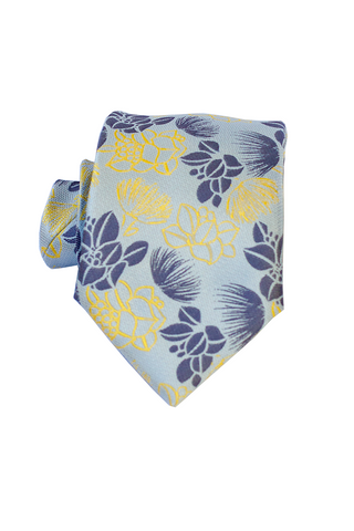 Ti Plant Grey/Yellow Modern Necktie
