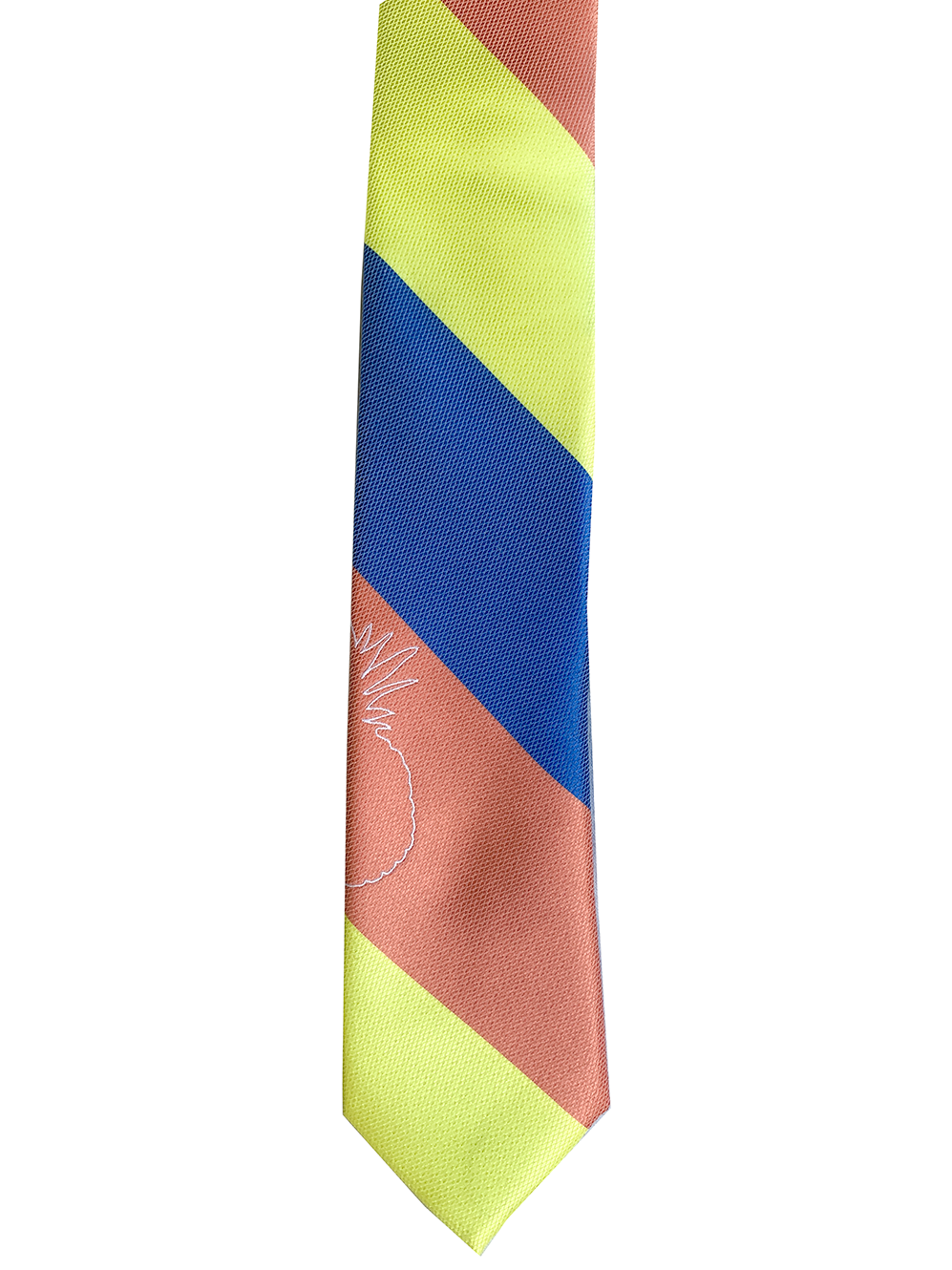 Pineapple Line Blue/Orange/Yellow Slim Necktie