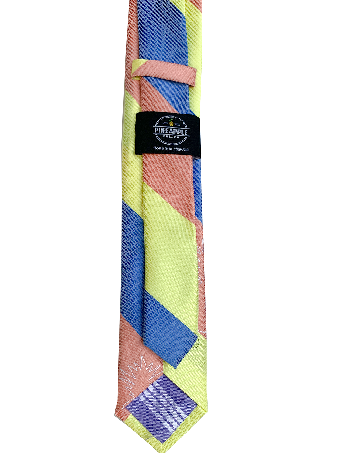Pineapple Line Blue/Orange/Yellow Slim Necktie