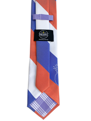 Pineapple Line Blue/White/Orange Modern Necktie
